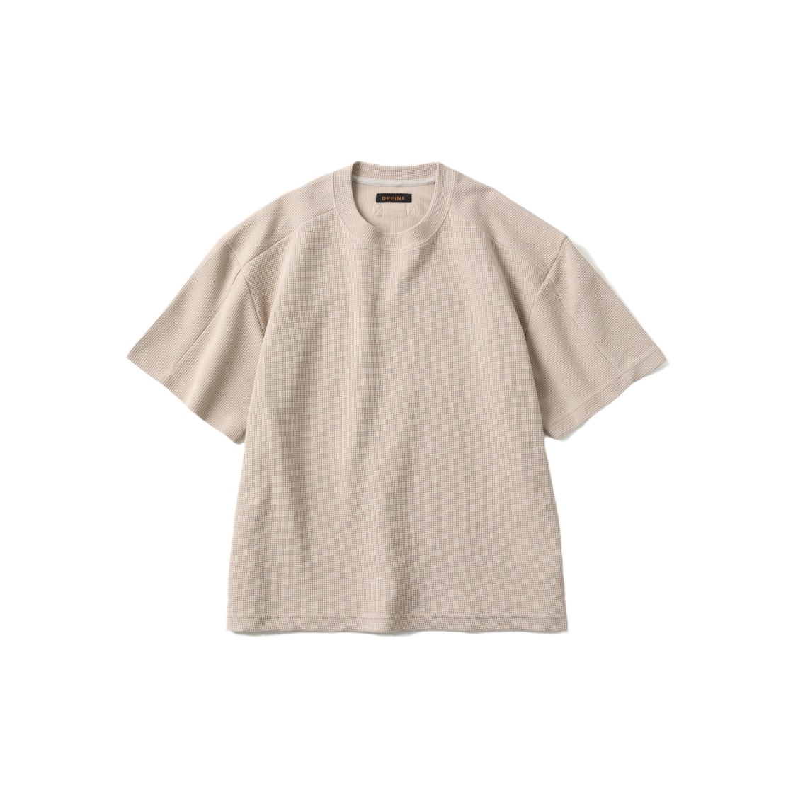 디파인 크롭 와플 하프 티셔츠 소프트 샌드(DEFINE Cropped Waffle Half T-Shirt Soft Sand)