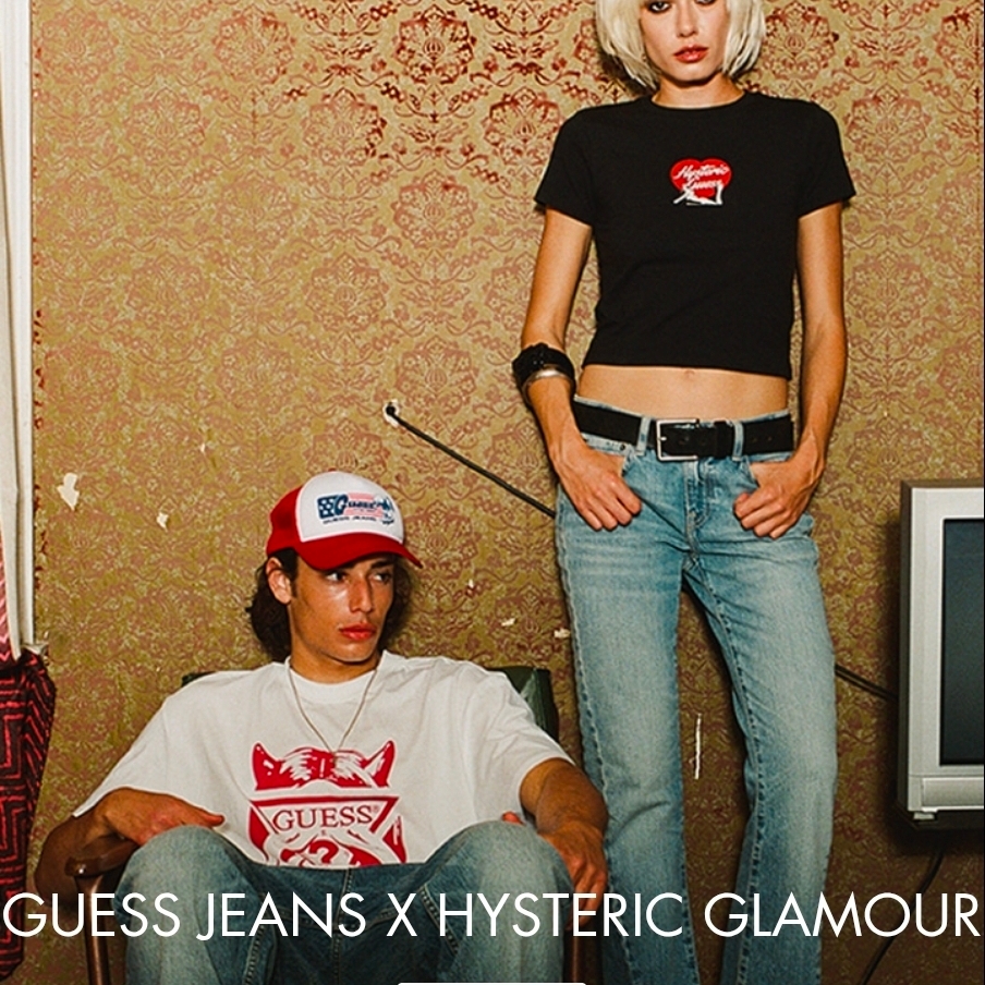 GUESS Jeans x Hysteric Glamour Printed T-Shirt Black Multi 착용 스타일 - 1