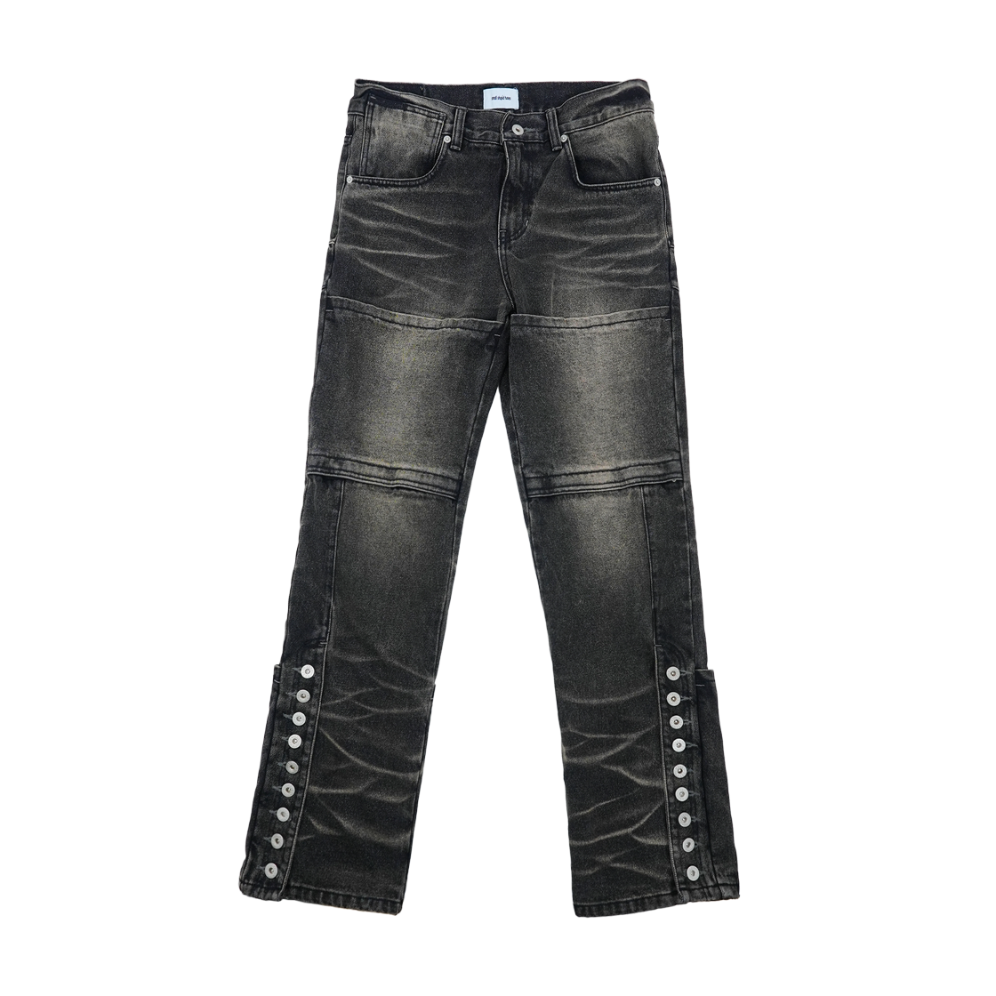 스몰스튜핏튠즈 버튼 바이커 데님 팬츠 워시드 블랙(smallstupidtunes Button Biker Denim Pants Washed Black)