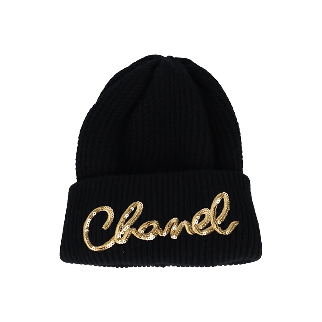 IT6BCF78Q6WR Chanel 22A Beaded Lettering Cashmere Beanie