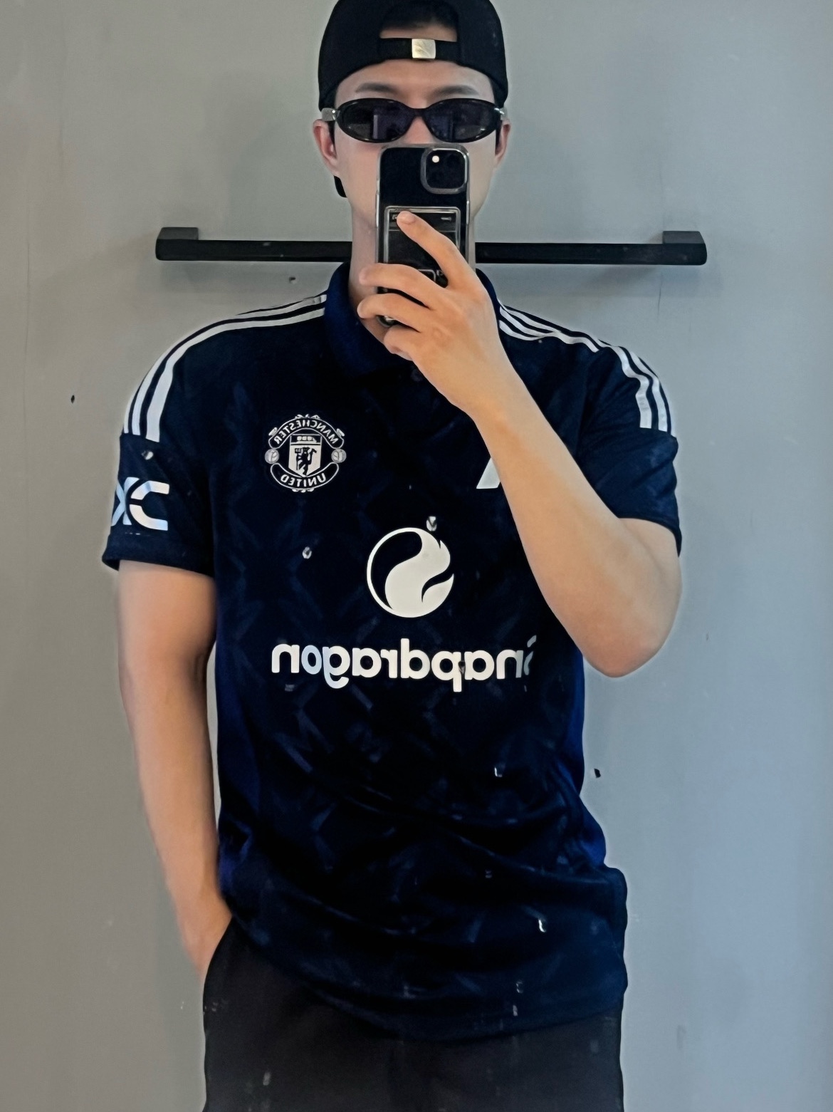 Adidas Manchester United 2024/25 Away Jersey Night Indigo - KR Sizing (Non Marking Ver.) 착용 스타일 - 2