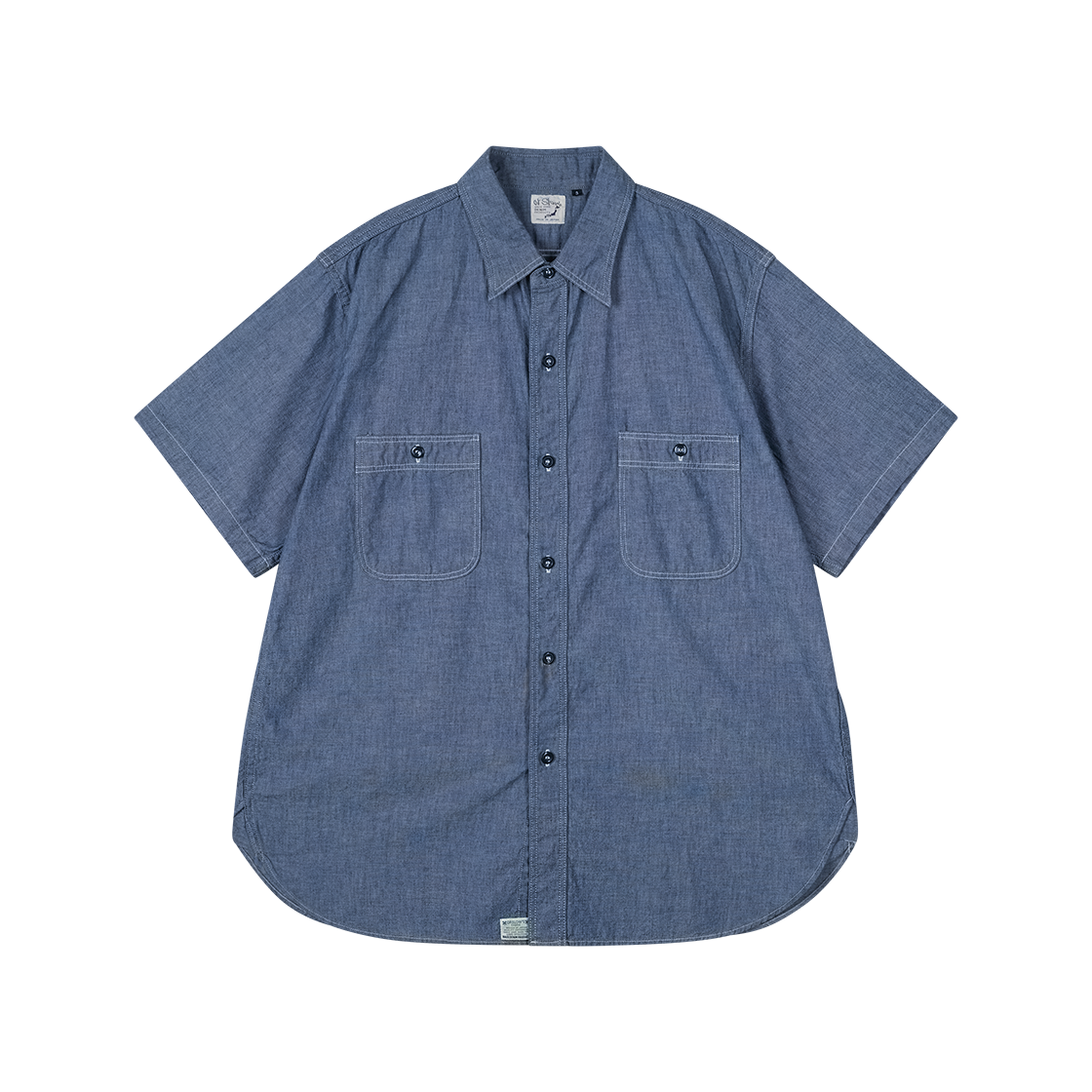 오어슬로우 쇼트 슬리브 샴브레이 워크 셔츠 샴브레이 - 26SS(Orslow Short Sleeve Chambray Work Shirt Chambray - 26SS)