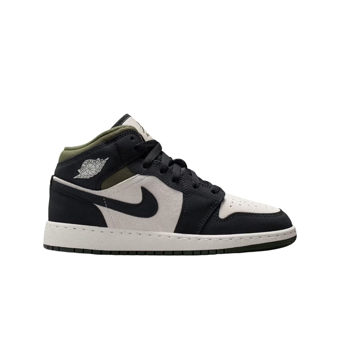 HV4399-102 (GS) Jordan 1 Mid Light Orewood Brown Medium Olive