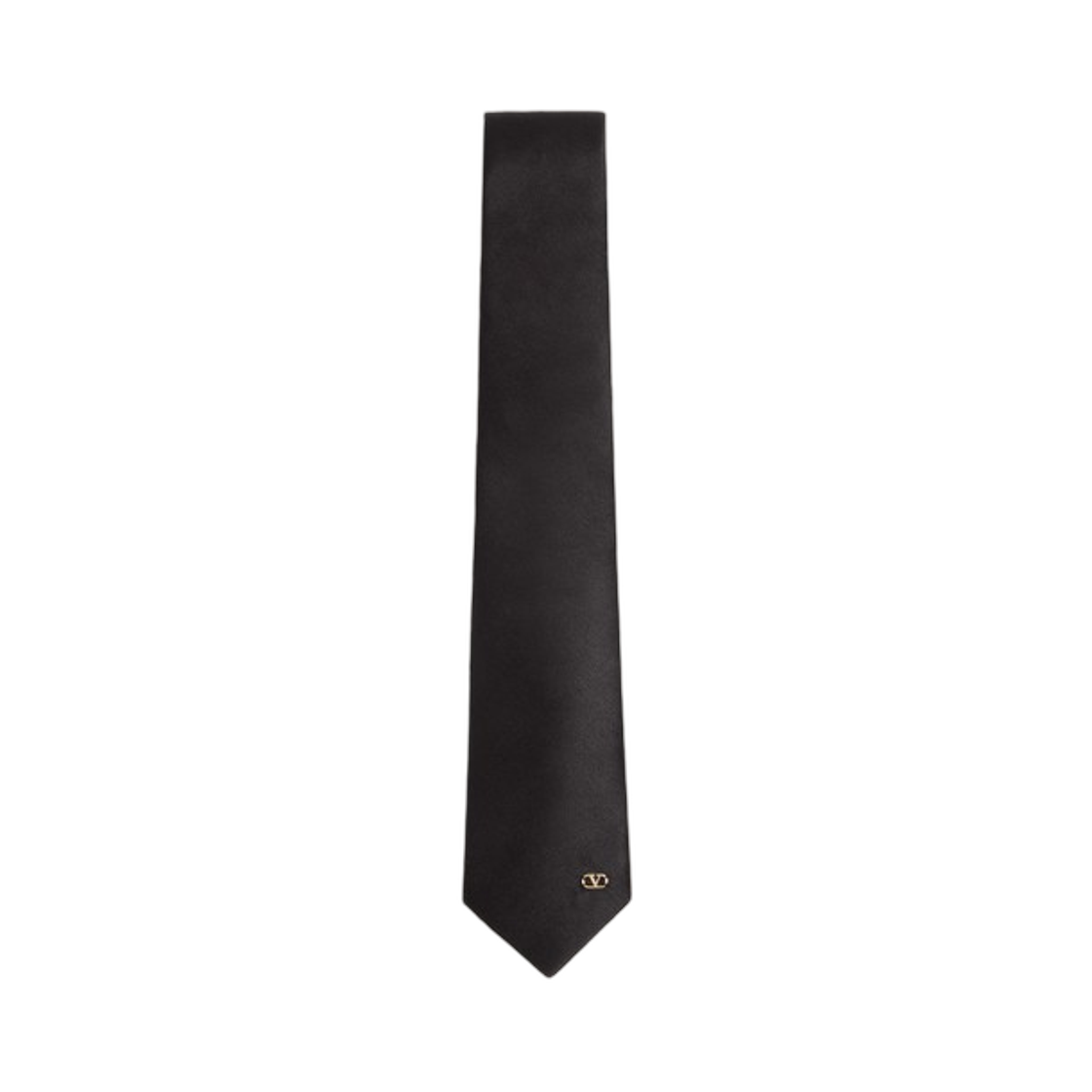 YEV194SVMN06 Valentino Valentie Silk Tie with Vlogo Signature Detail Black Gold