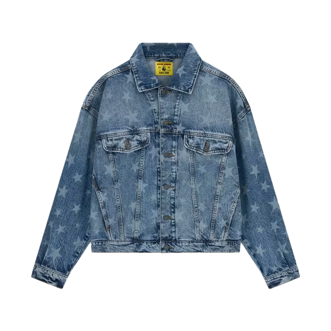 (W) 게스 진 x 히스테릭 글래머 데님 자켓 라이트 블루((W) GUESS Jeans x Hysteric Glamour Denim Jacket Light Blue)