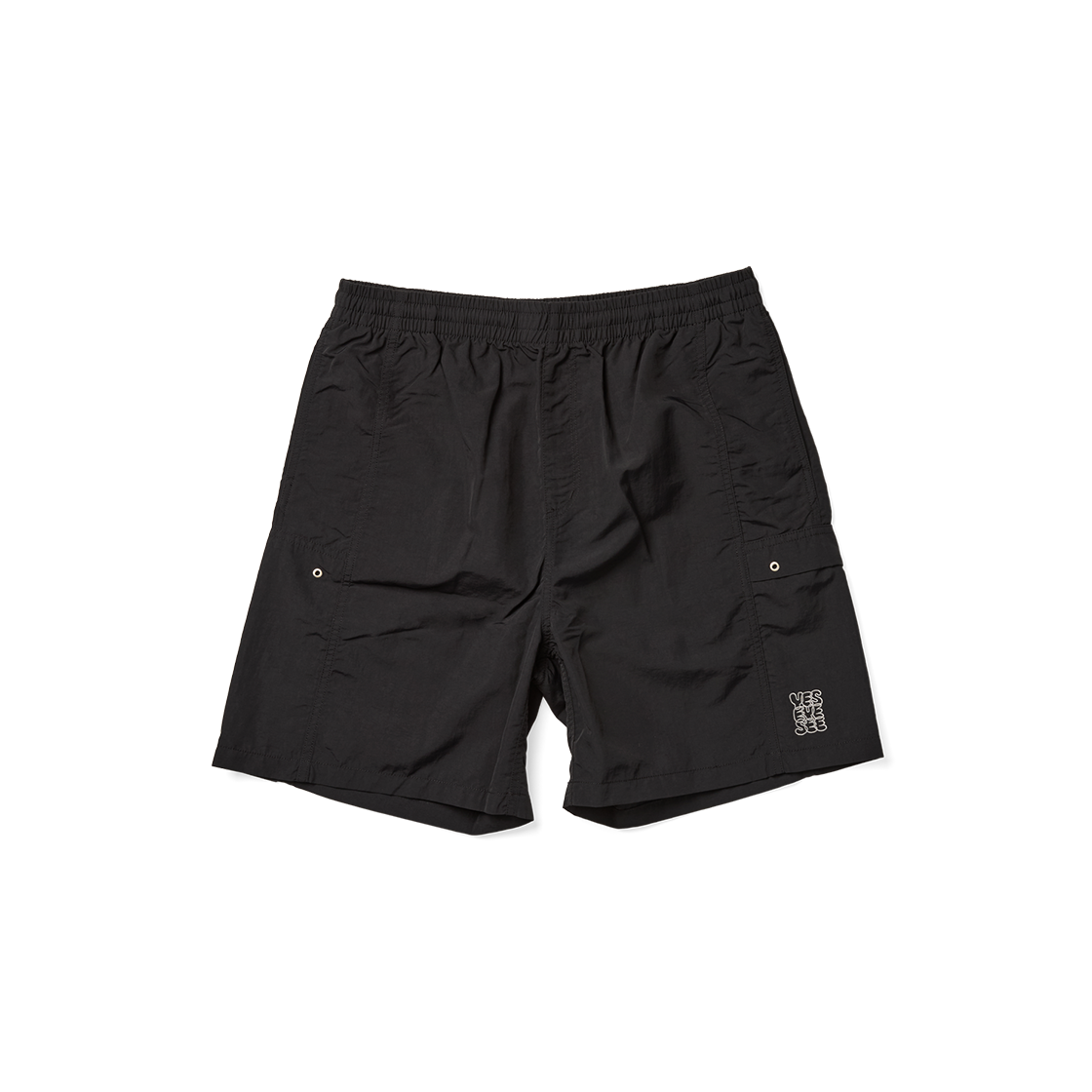[더블적립] 예스아이씨 패널드 나일론 쇼츠 블랙([더블적립] YESEYESEE Paneled Nylon Shorts Black)