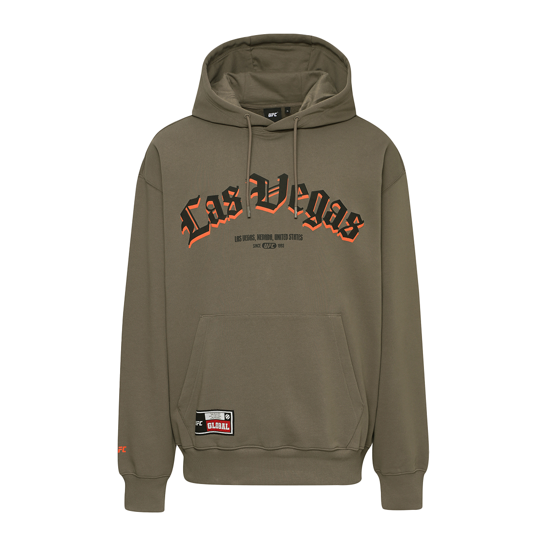 U2HDX1302KH UFC SPORT Las Vegas Oversized Fit Hoodie Khaki