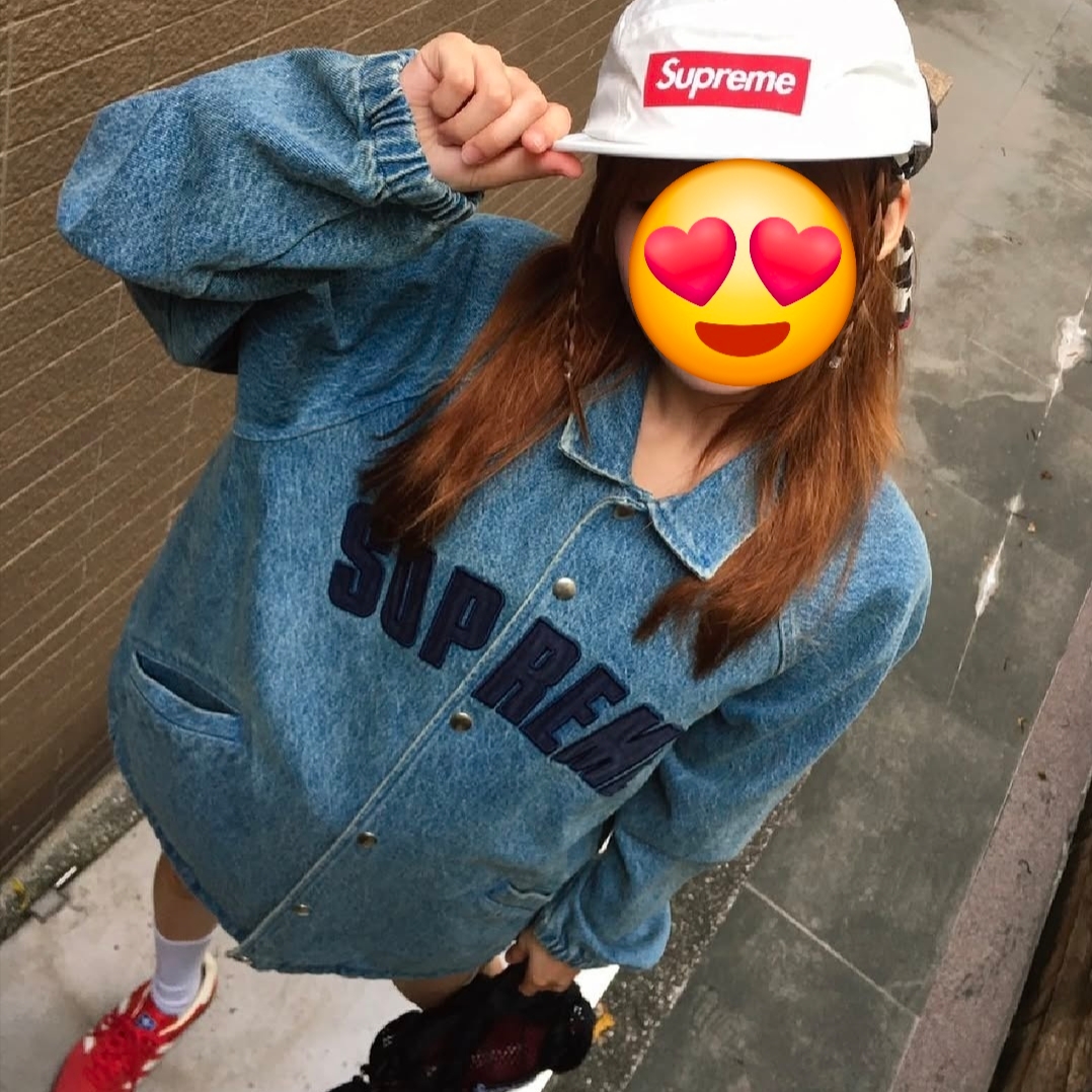 Supreme Arc Denim Coaches Jacket Washed Indigo - 25SS 착용 스타일 - 4