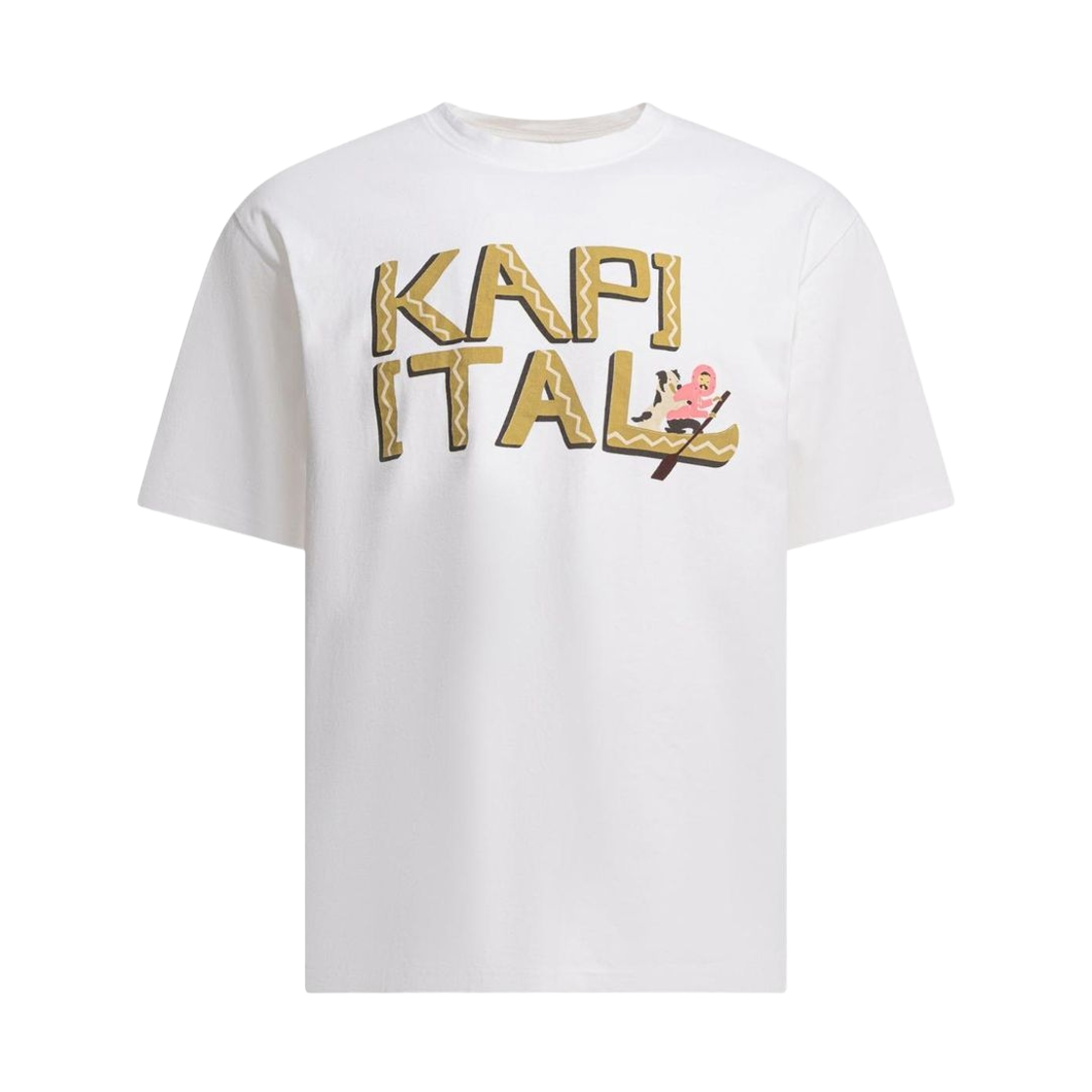 캐피탈 20 저지 크루 티셔츠 카누 캐피탈 Pt 옐로우(Kapital 20 Jersey Crew T-Shirt Canoe Kapital Pt Yellow) - 1