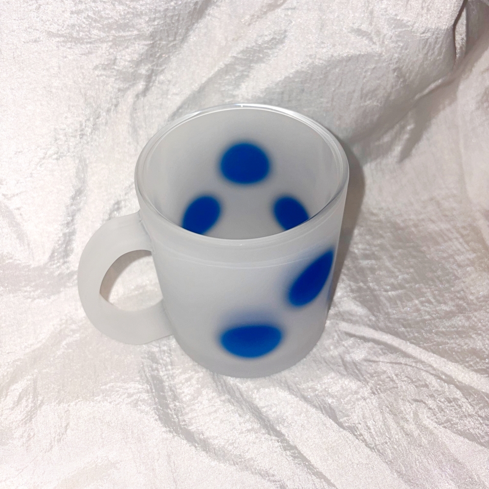 유라이크왓 빅 블러 도트 글라스 머그 (블루/매트)(you like what Big blur dot glass mug (blue/matte)) - 2