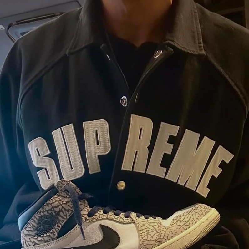 Supreme Arc Denim Coaches Jacket Black - 25SS 착용 스타일 - 2