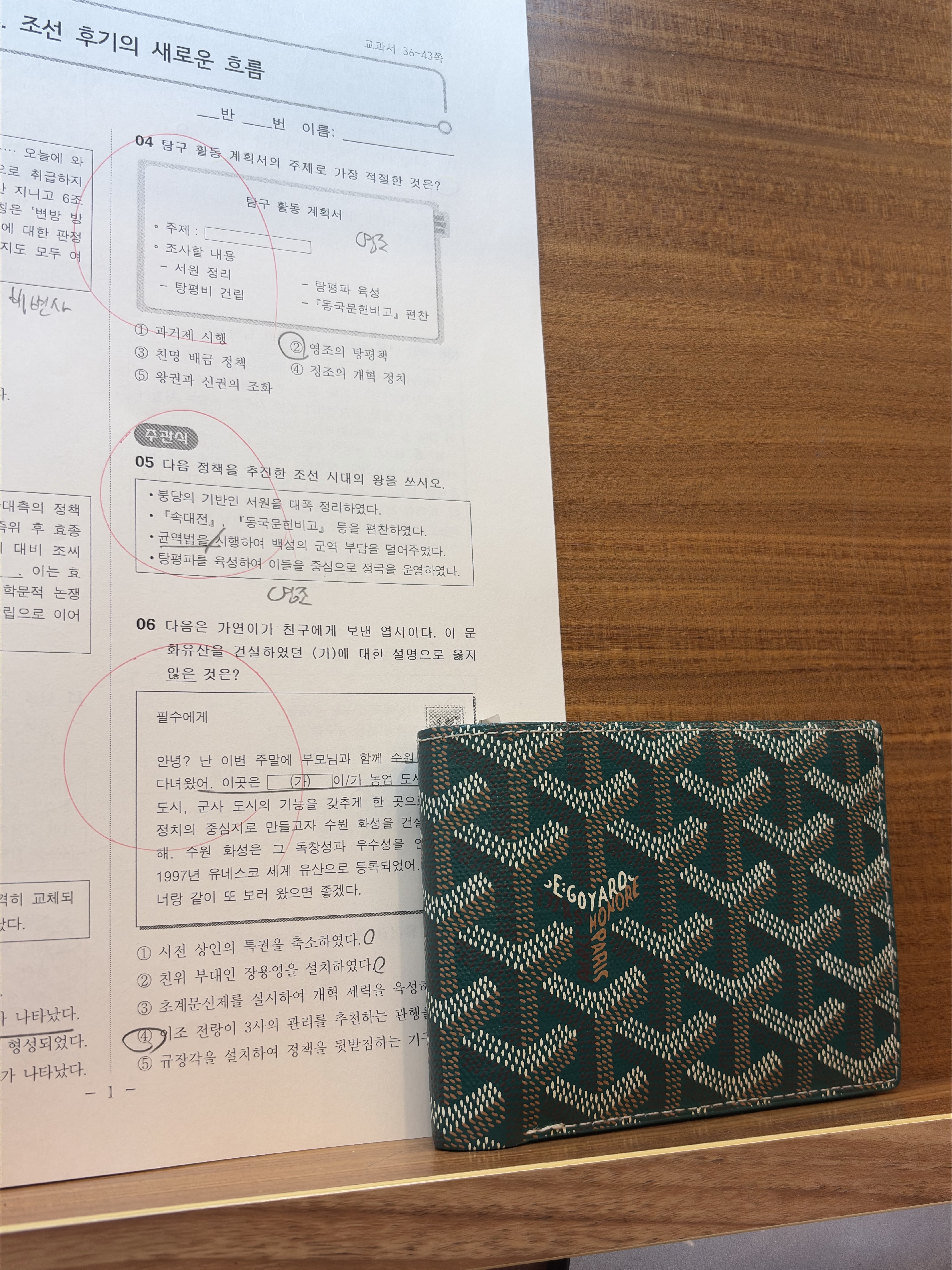 Goyard Victoire Wallet Green 착용 스타일