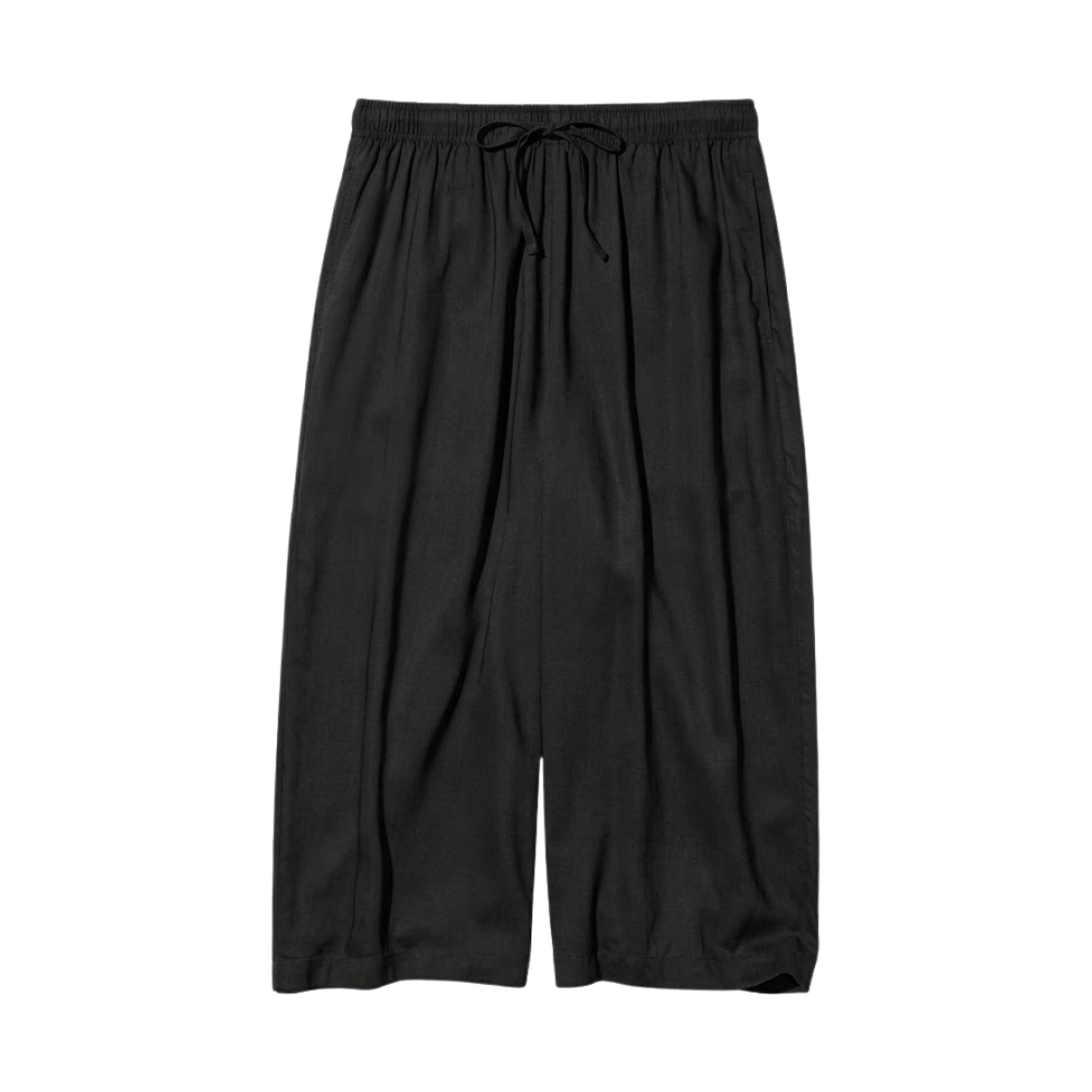 466033-09 (W) Uniqlo Rayon Relaco Cropped Pants Black - JP