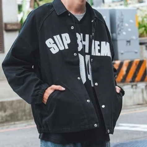 Supreme Arc Denim Coaches Jacket Black - 25SS 착용 스타일 - 4