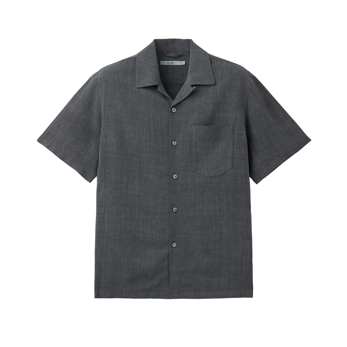 시리즈 다잉 오픈 카라 반팔 셔츠 차콜(SERIES Dyed Open Collar Short Sleeve Shirt Charcoal)