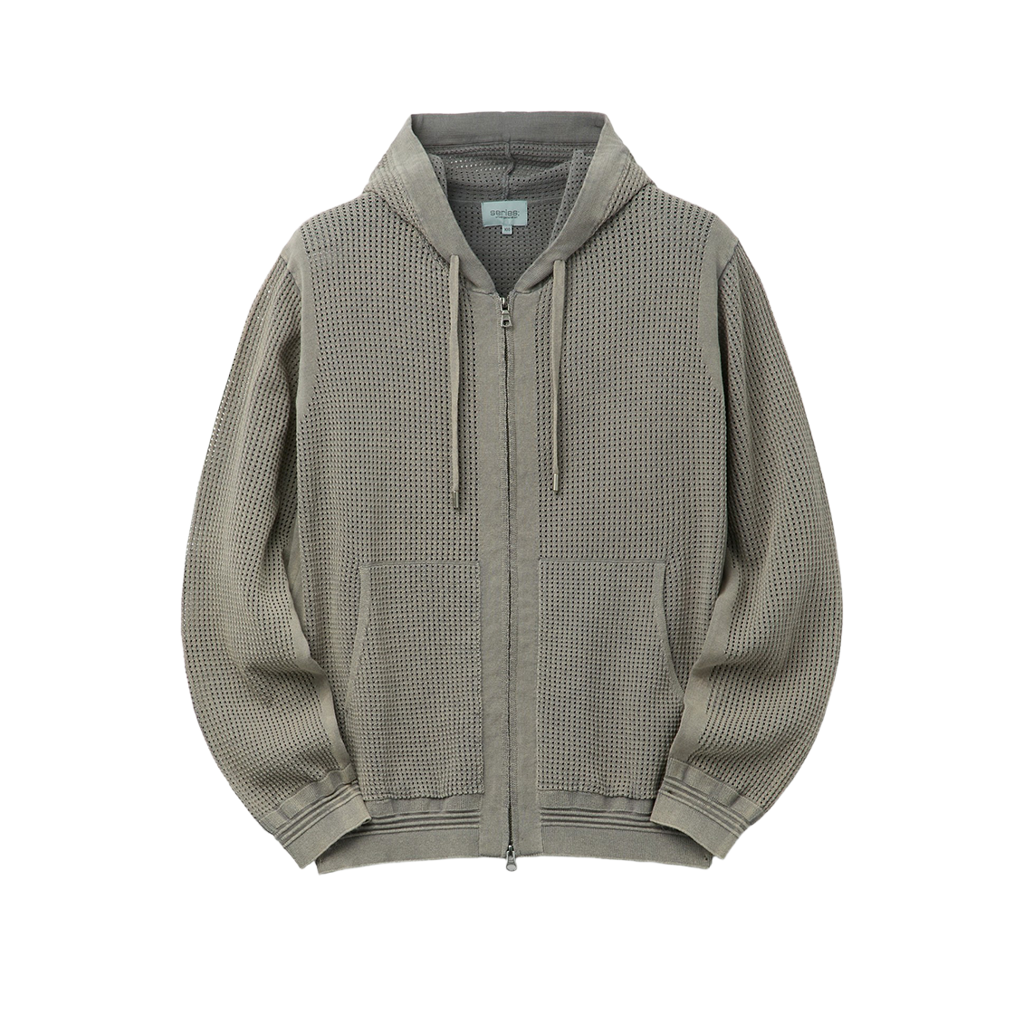 시리즈 다잉 크로쉐 후디 집업 가디건 라이트 그레이(SERIES Dyed Crochet Hoodie Zip Cardigan Light Gray)