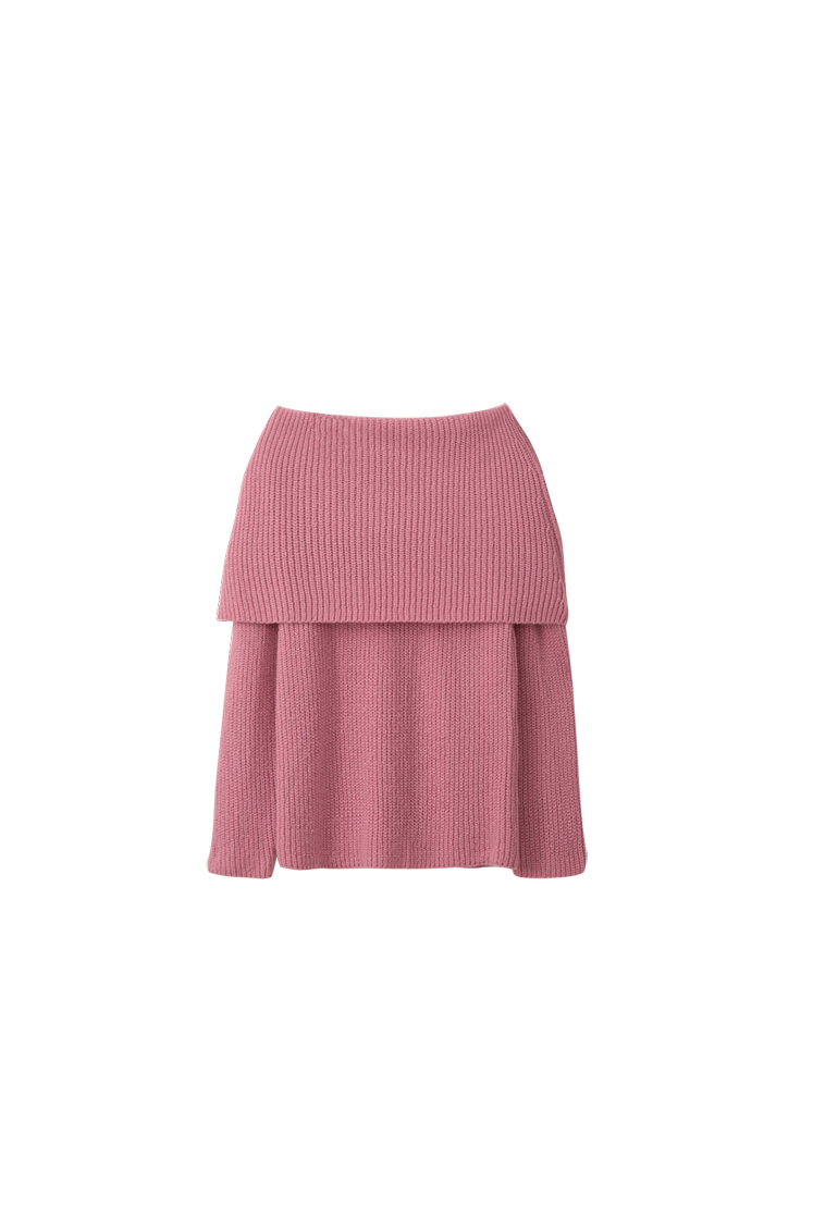 뮈르뮈르 리스 모헤어 와이드 오프숄더 니트 핑크(Murmure Riss Mohair Wide Off-Shoulder Knit Pink)