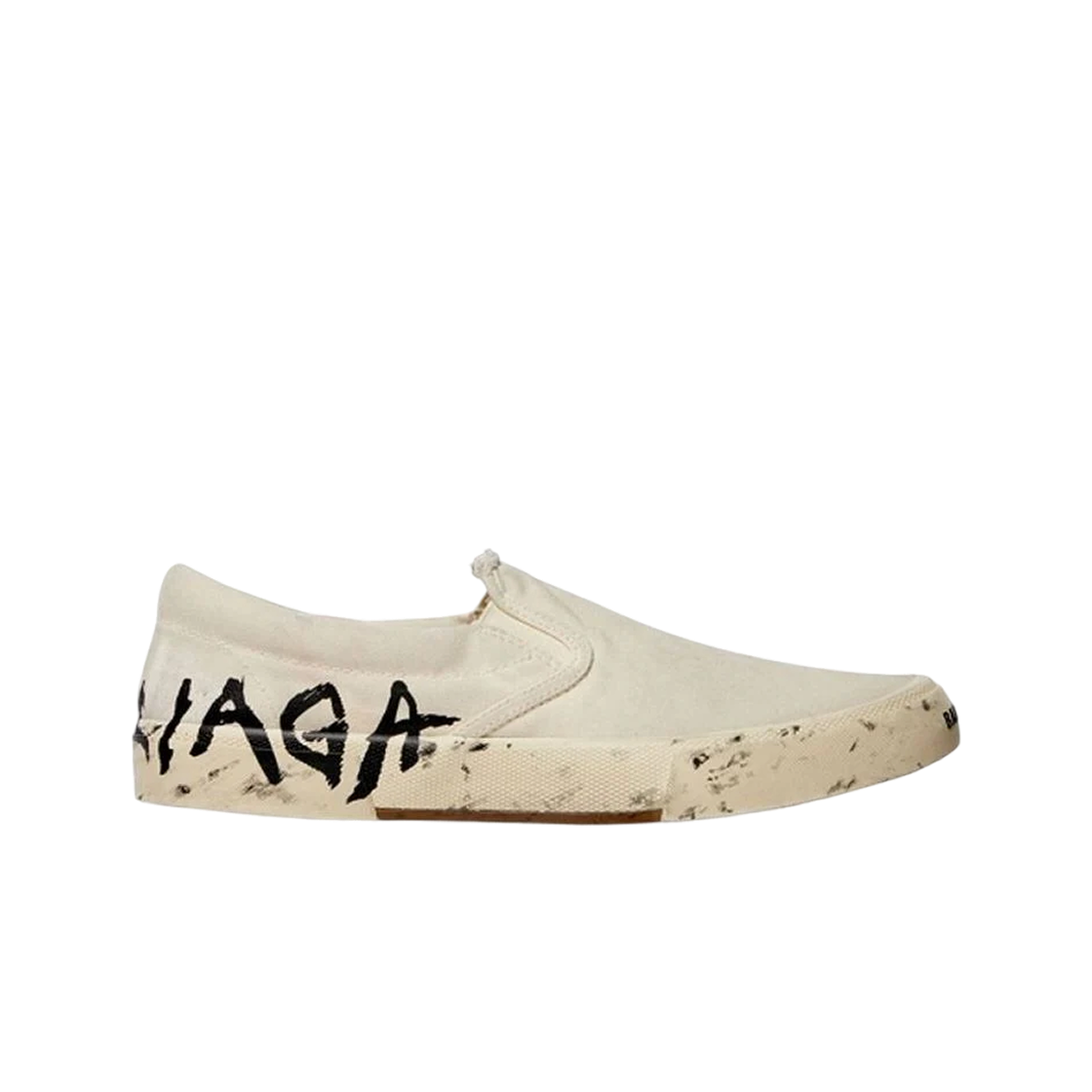710295W3RR59010 (W) Balenciaga Paris Low Top Slip On Washed White Cotton