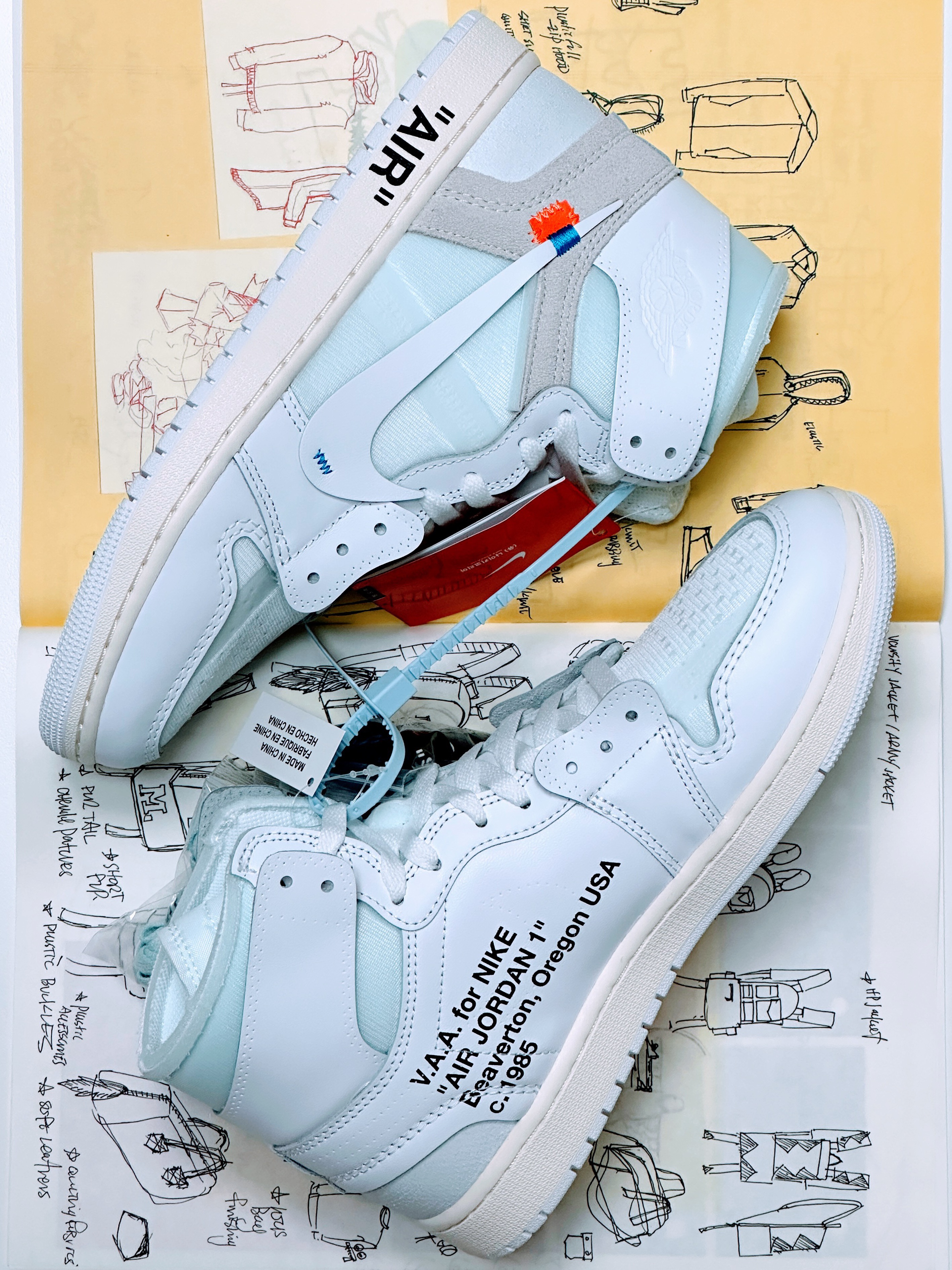 Jordan 1 x Virgil Abloh Archive Retro High Alaska White 착용 스타일