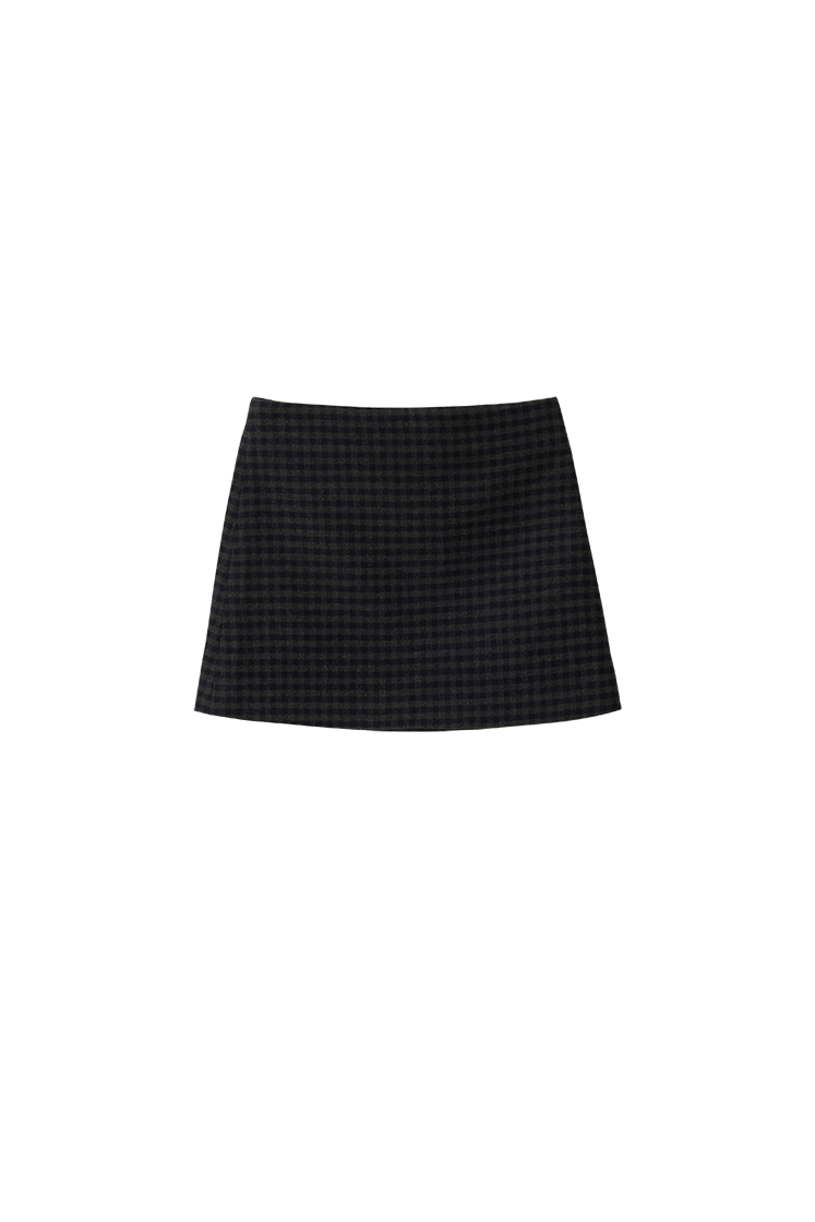 뮈르뮈르 루네 체크 울 스커트 네이비체크(Murmure Lune Check Wool Skirt Navy) - 1