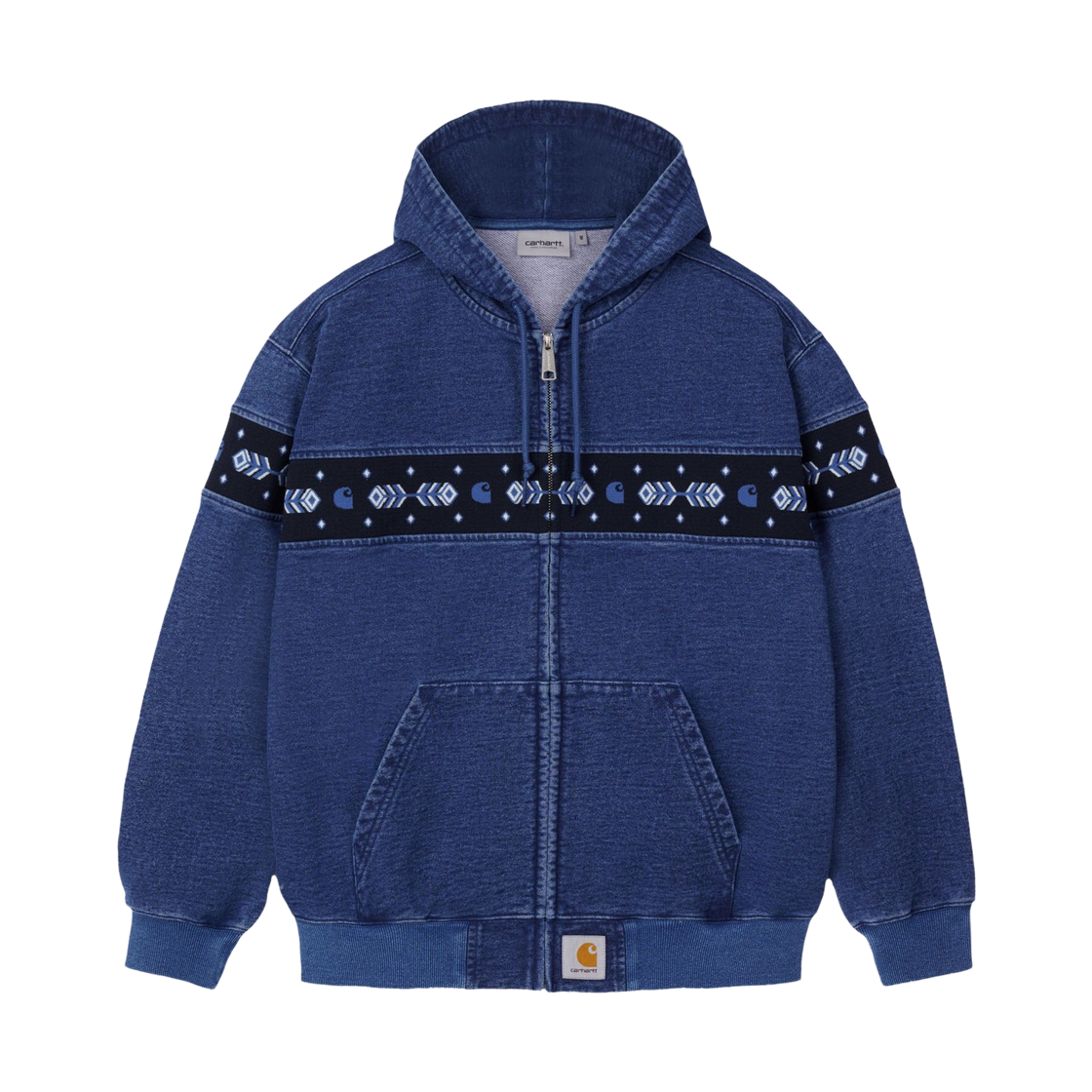 A261018-01-5X Carhartt WIP Hooded Southwest Sweatshirt Blue Indigo Overdyed