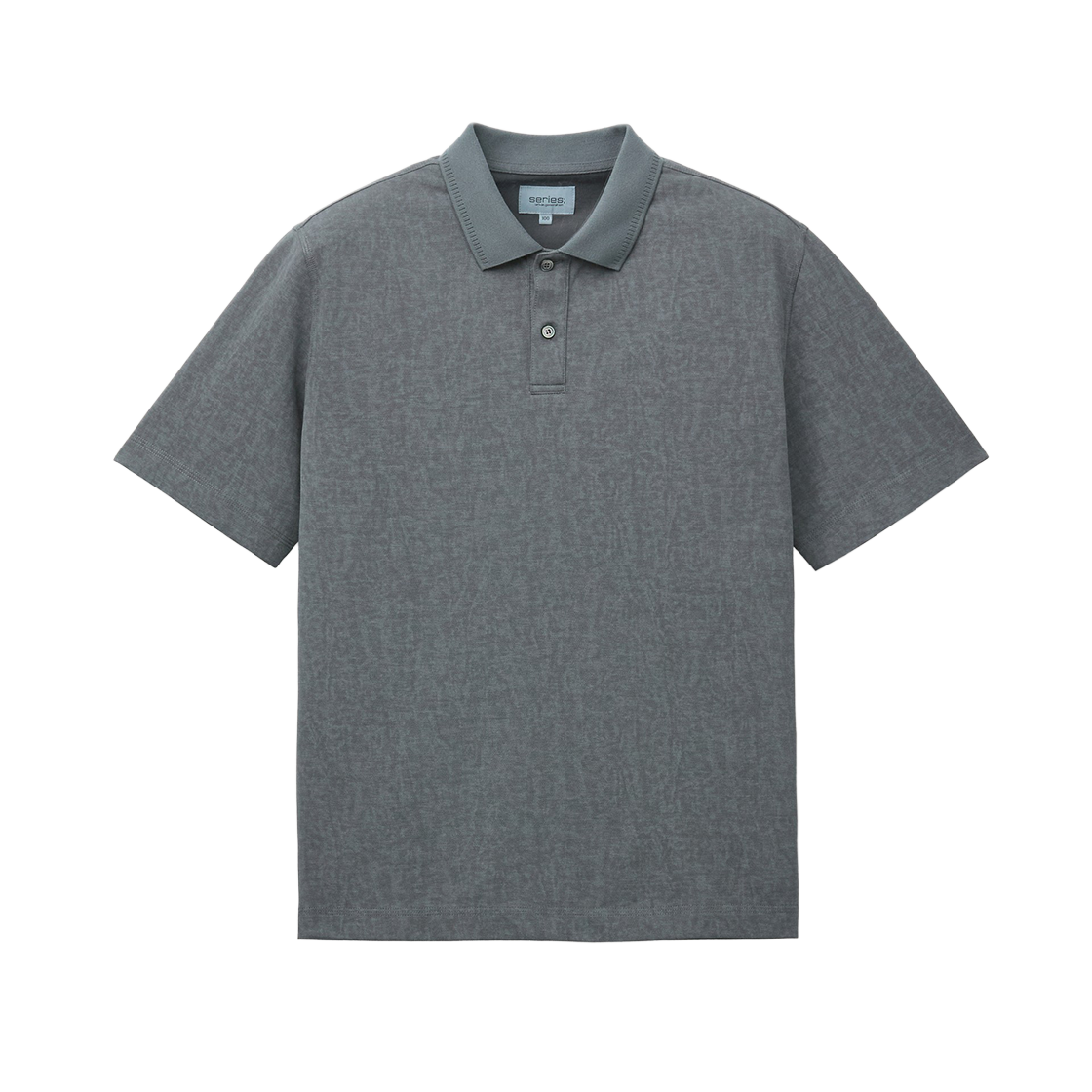 시리즈 다잉 반팔 카라 티셔츠 차콜(SERIES Dyed Short Sleeve Collar T-Shirt Charcoal)