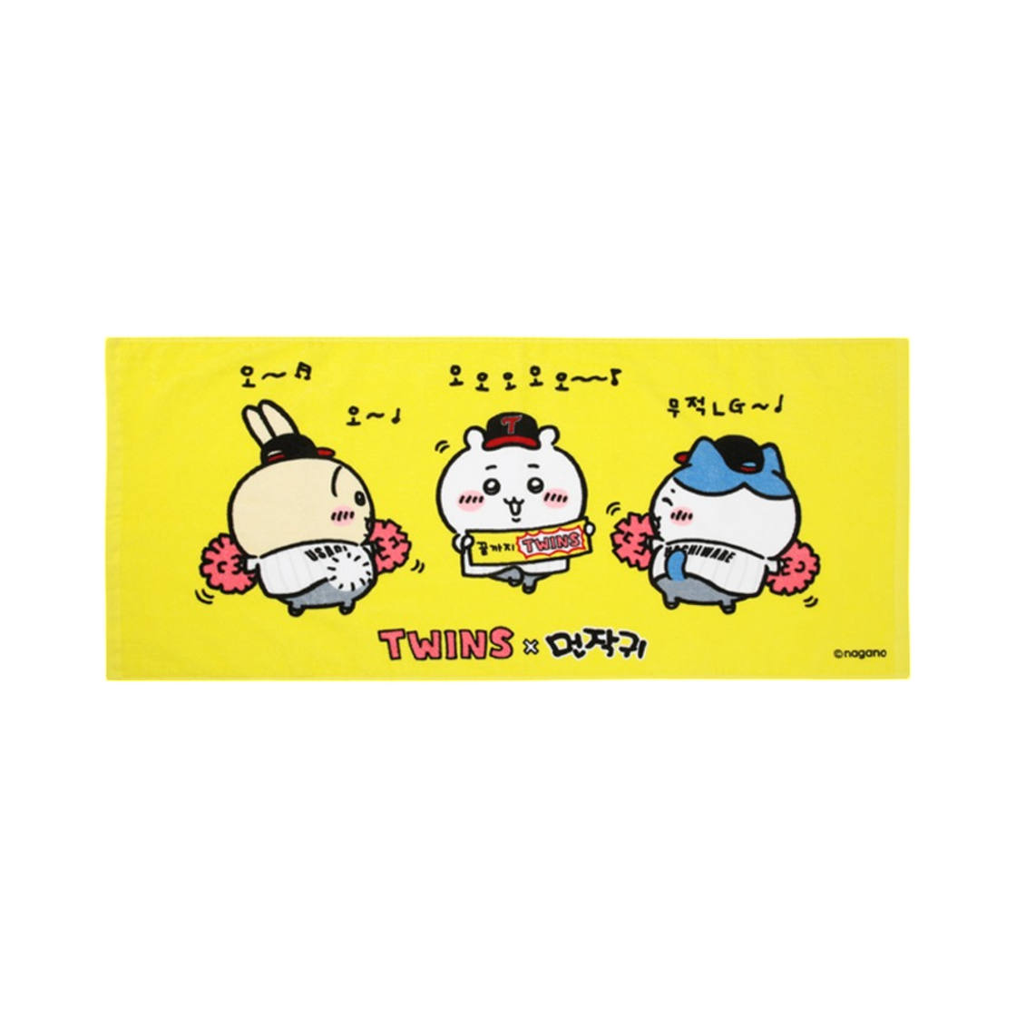 LG 트윈스 x 치이카와 캐릭터 페이스타올 옐로우(LG Twins x Chiikawa Character Face Towel Yellow) - 1