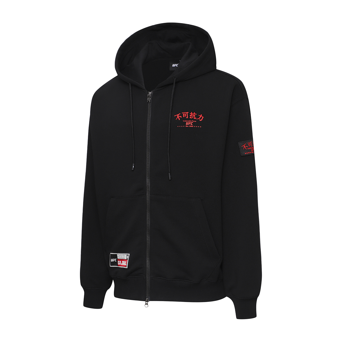 유에프씨 스포츠 불가항력 오버핏 후드 집업 블랙 U2HDX1305BK(UFC SPORT Undeniable Force Oversized Fit Zip-Up Hoodie Black) - 2