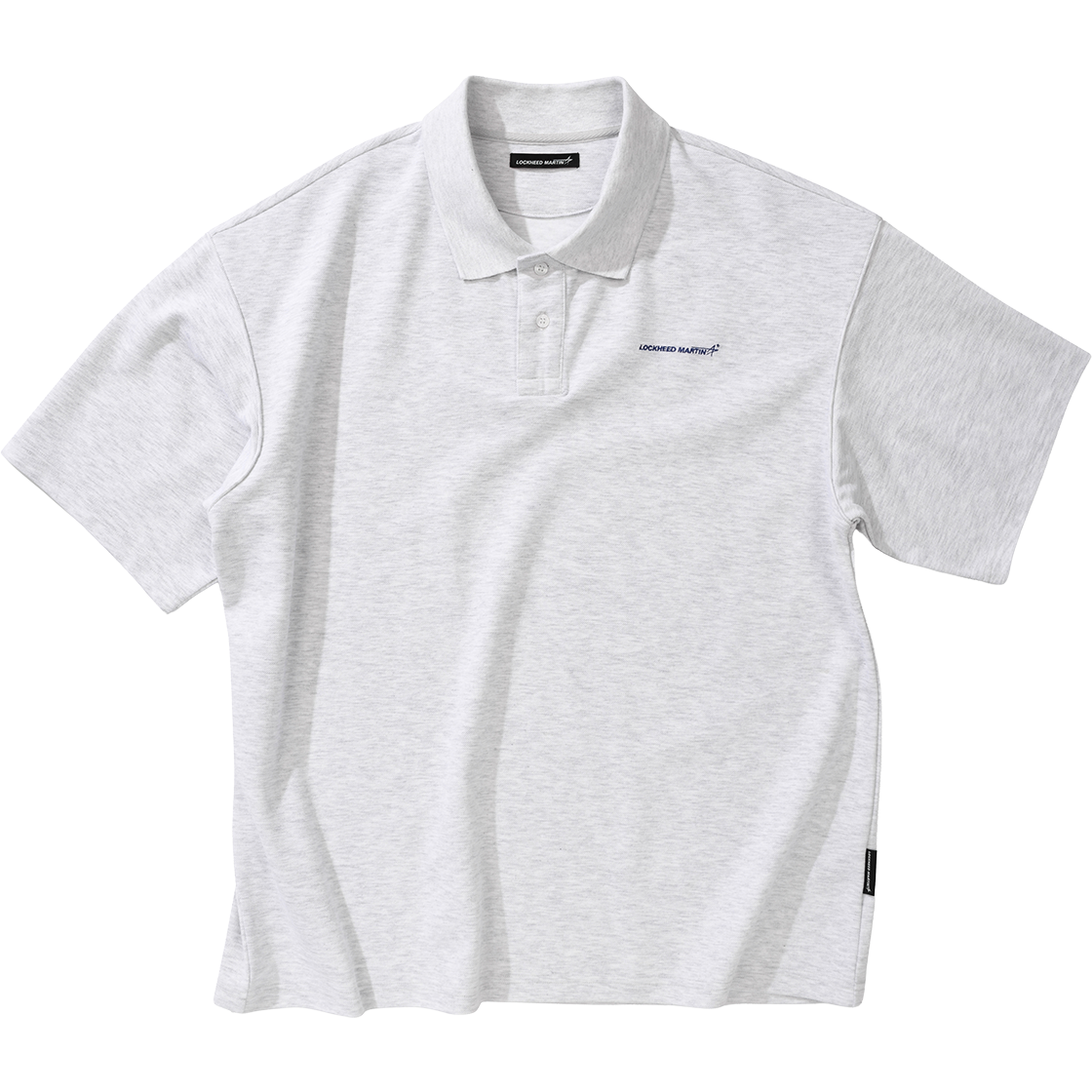 록히드마틴 오버핏 파이핑 카라 티셔츠 그레이