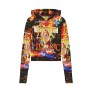 (W) GUESS Jeans x Hysteric Glamour Printed Sweatshirt Multicolor Pattern