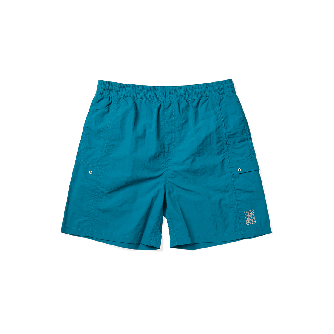 [더블적립] 예스아이씨 패널드 나일론 쇼츠 틸 블루([더블적립] YESEYESEE Paneled Nylon Shorts Teal Blue)
