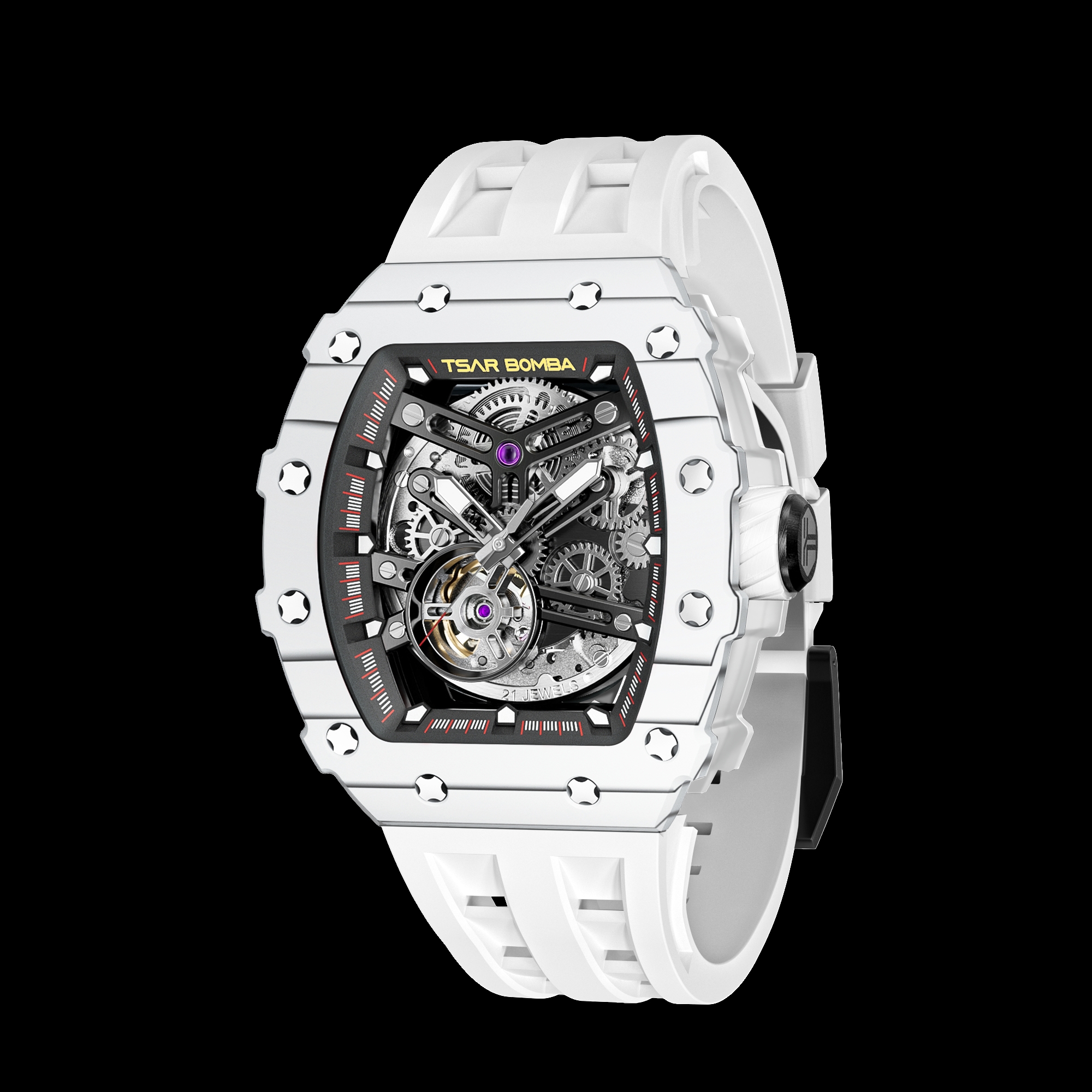 Tsar Bomba Elemental Carbon Fiber Automatic TB8208CF-35 Elite White 착용 스타일 - 1