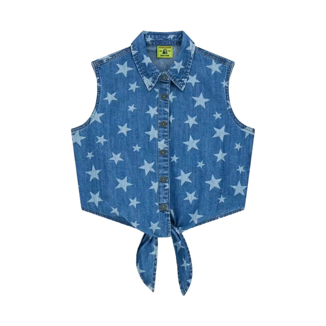 (W) 게스 진 x 히스테릭 글래머 데님 셔츠 라이트 블루((W) GUESS Jeans x Hysteric Glamour Denim Shirt Light Blue) - 1