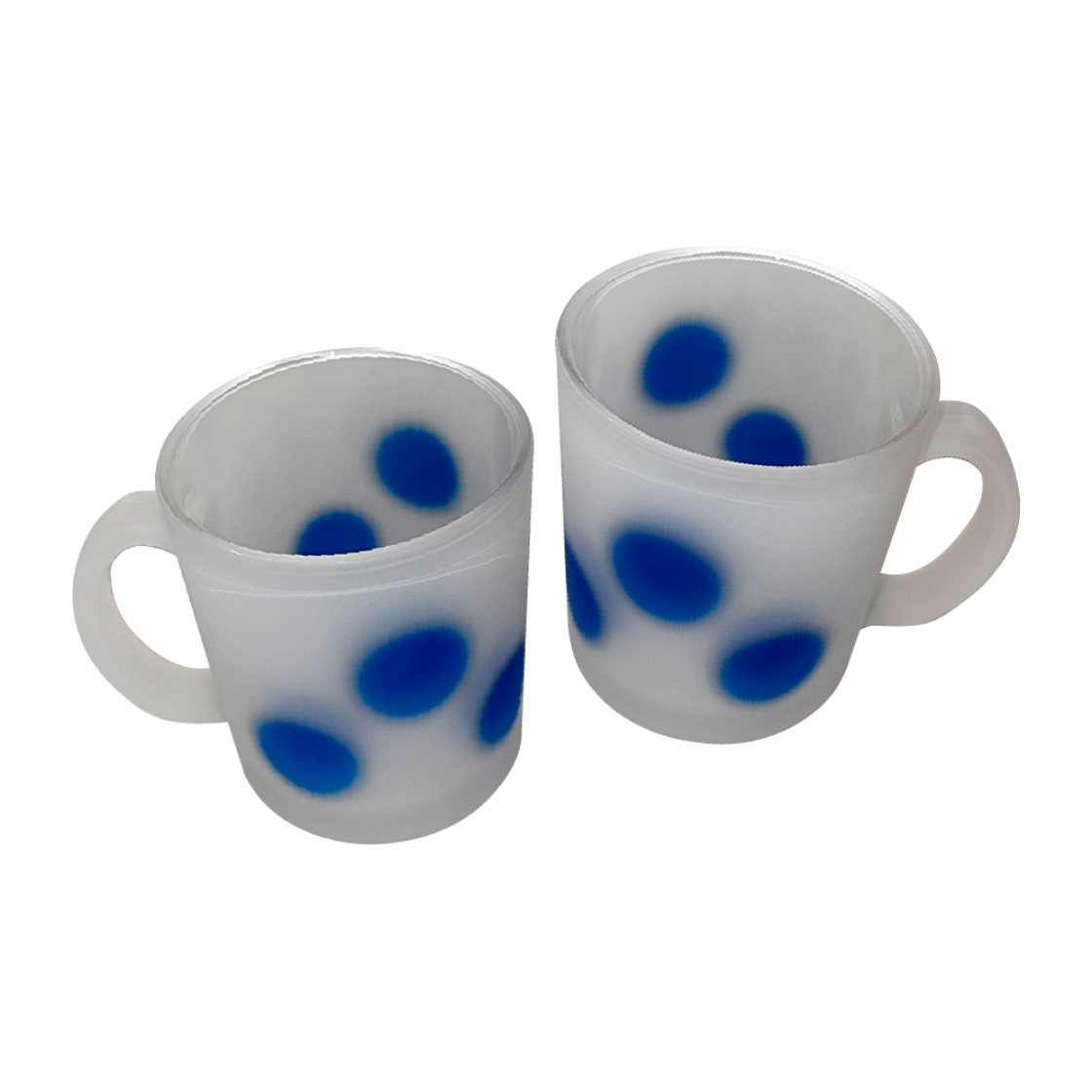 유라이크왓 빅 블러 도트 글라스 머그 (블루/매트)(you like what Big blur dot glass mug (blue/matte)) - 1