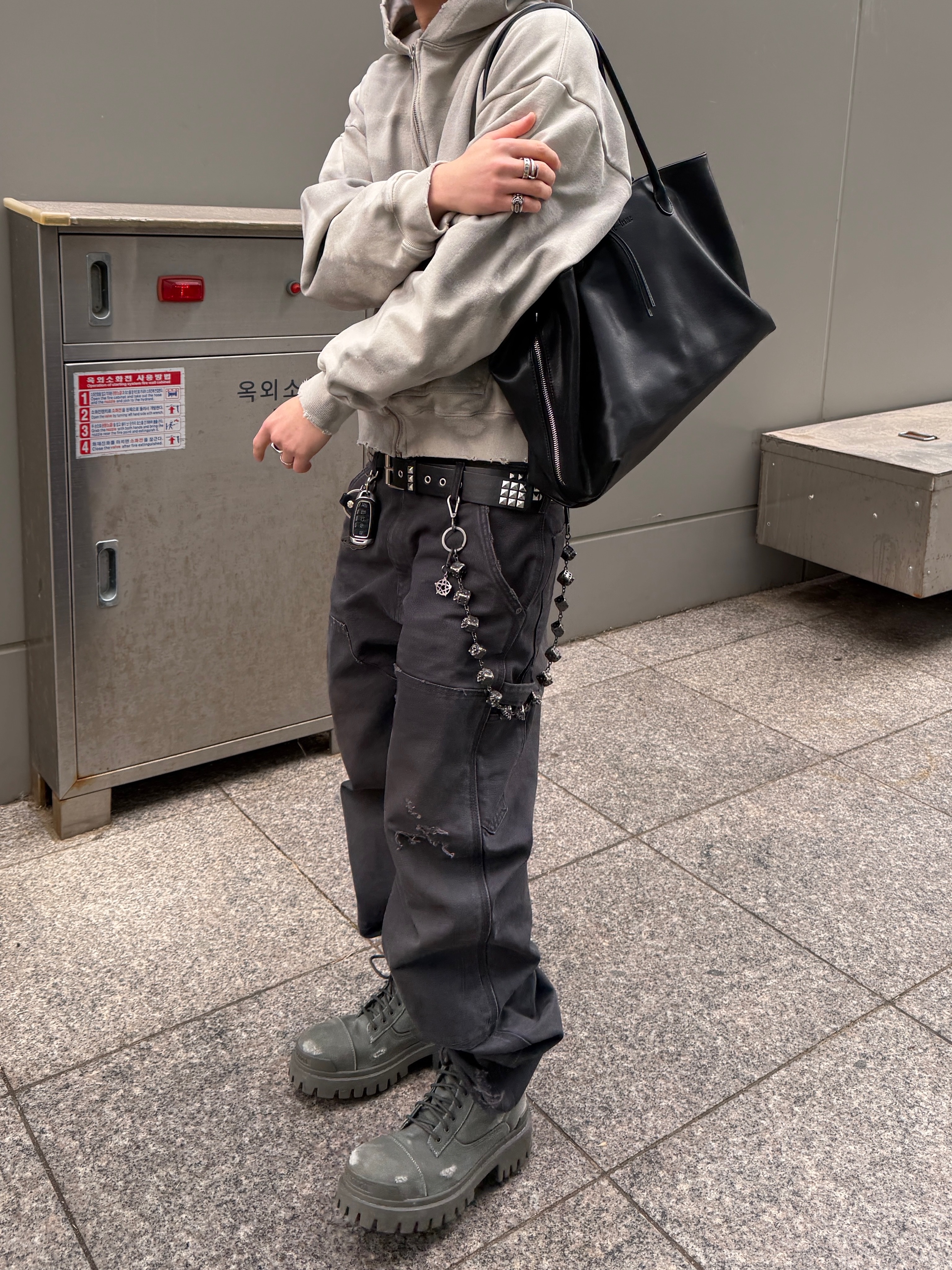 qualisartifexpereo VTG Double Knee Work Pants Graphite 착용 스타일 - 9