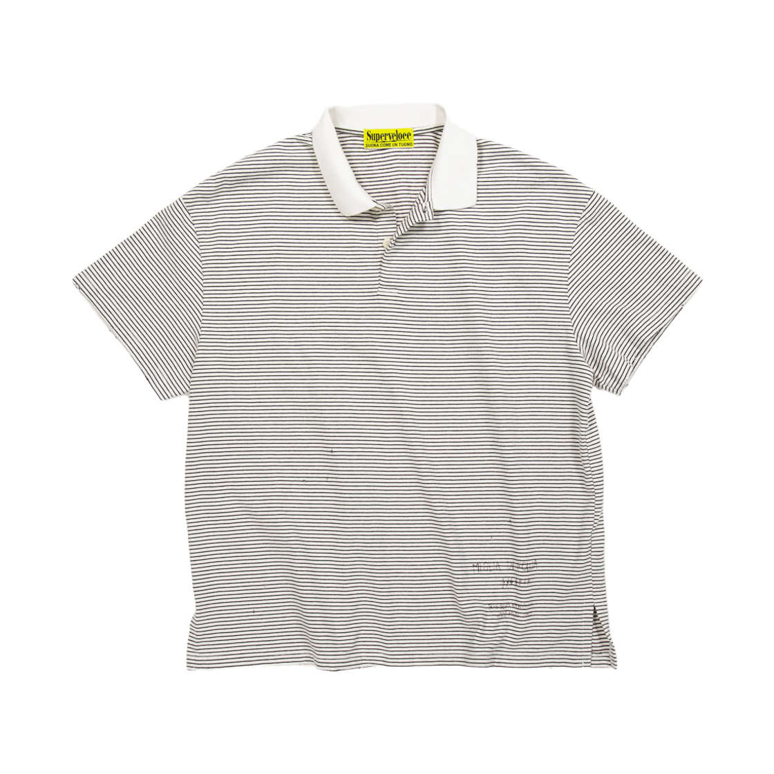 슈퍼벨로체 밀리아 스트라이프 폴로 셔츠 화이트(SUPERVELOCE Miglia Stripe Polo Shirt White) - 1