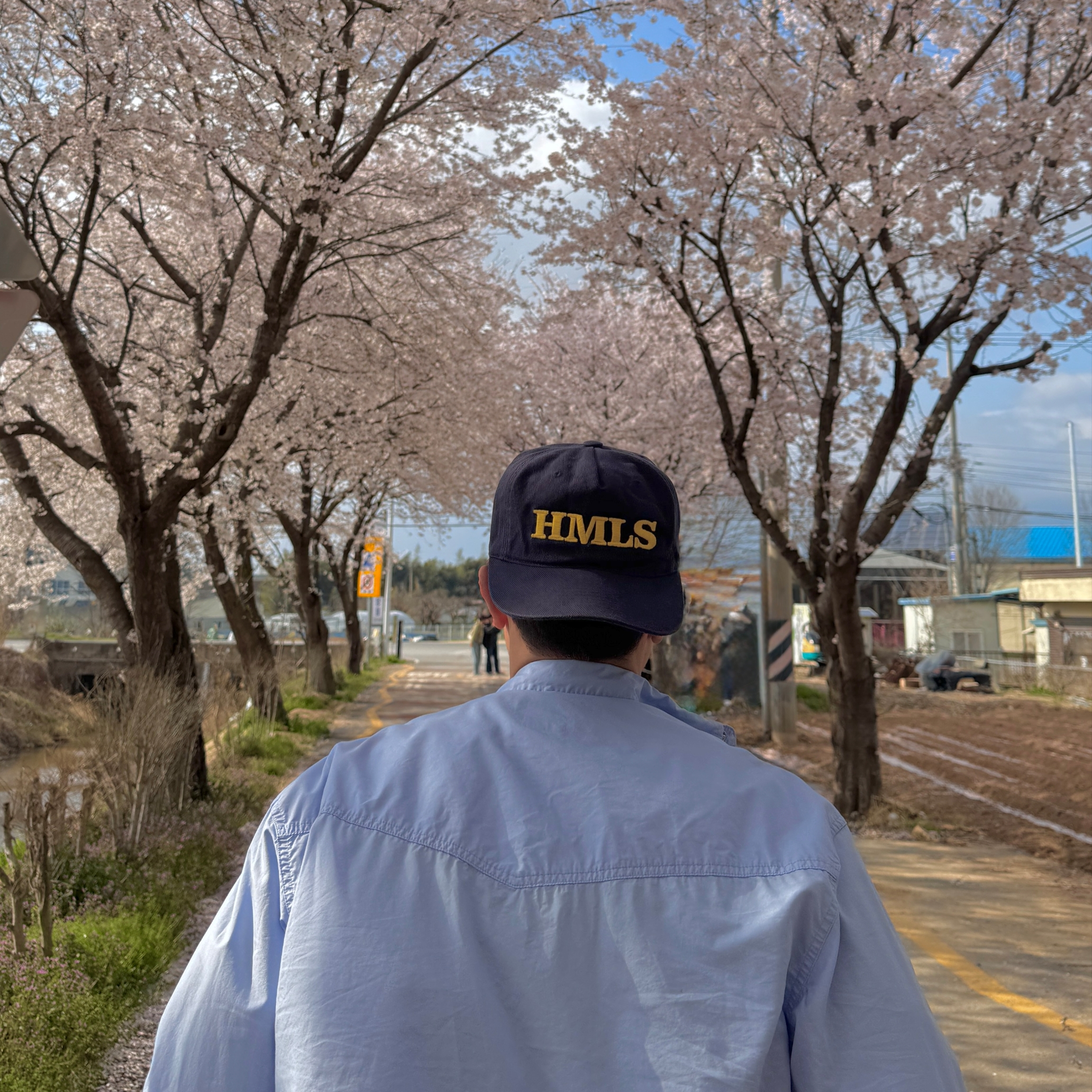 Hommless HMLS  Vintage 5 Panel Hat Navy 착용 스타일