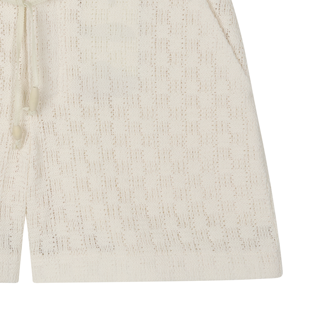 영 앤 생 우먼 사이드 웨이스트 화이트 코드 니트 쇼츠 화이트 - 26SS(Young N Sang Women Side Waist White Cord Knit Shorts White - 26SS) - 6