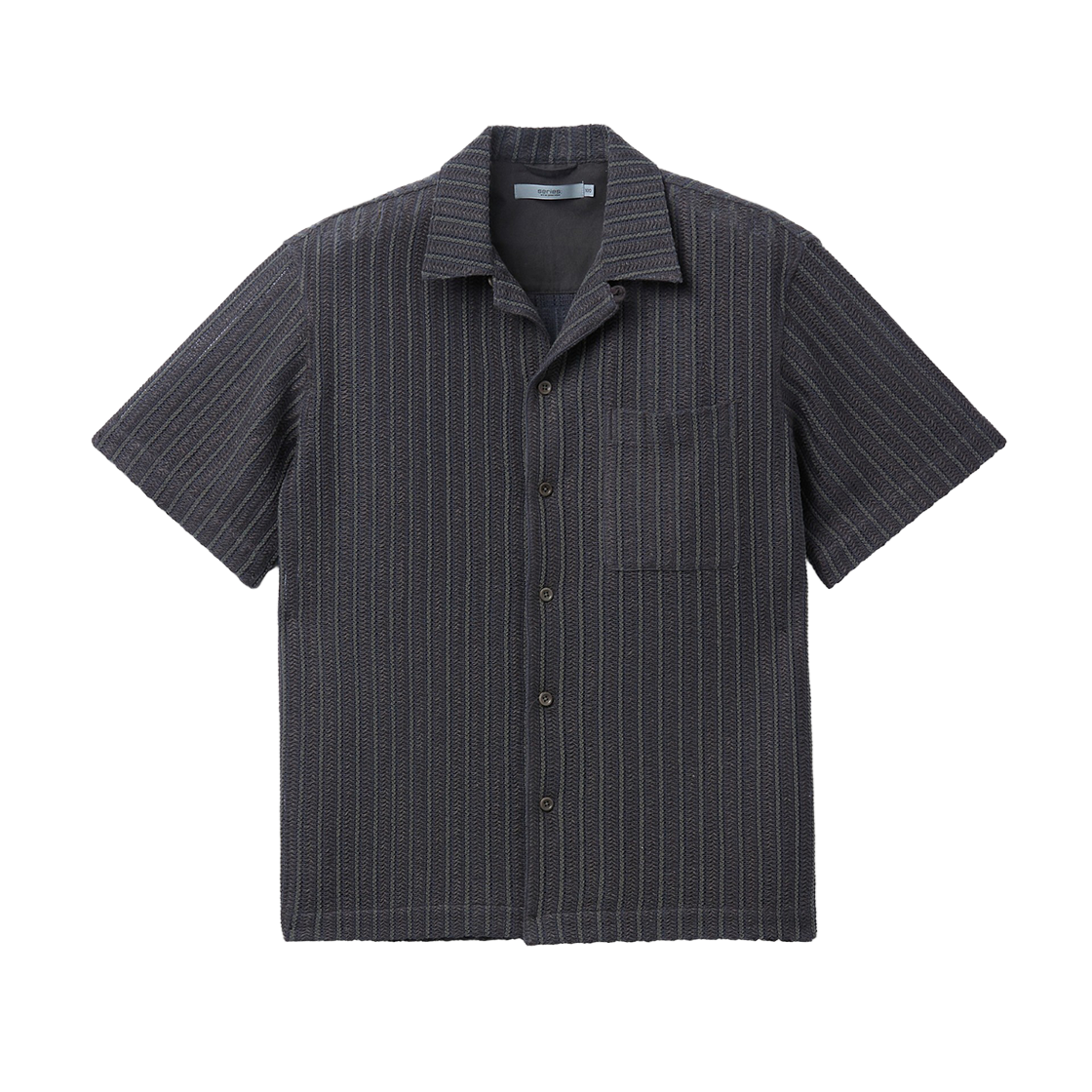 SASFM26881KHX SERIES Crochet Open Collar Short Sleeve Shirt Khaki