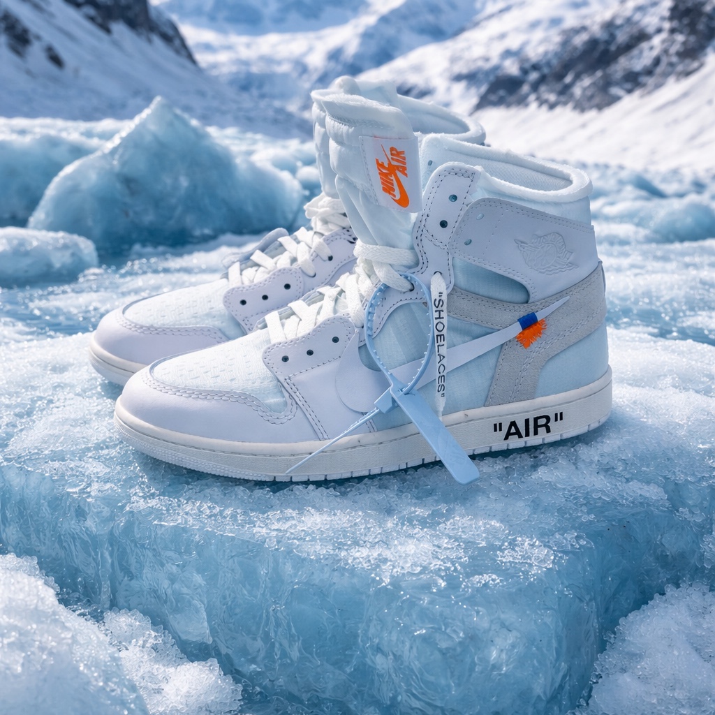 Jordan 1 x Virgil Abloh Archive Retro High Alaska White 착용 스타일