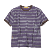 MAINBOOTH Rough Star Stripe T-shirt Purple