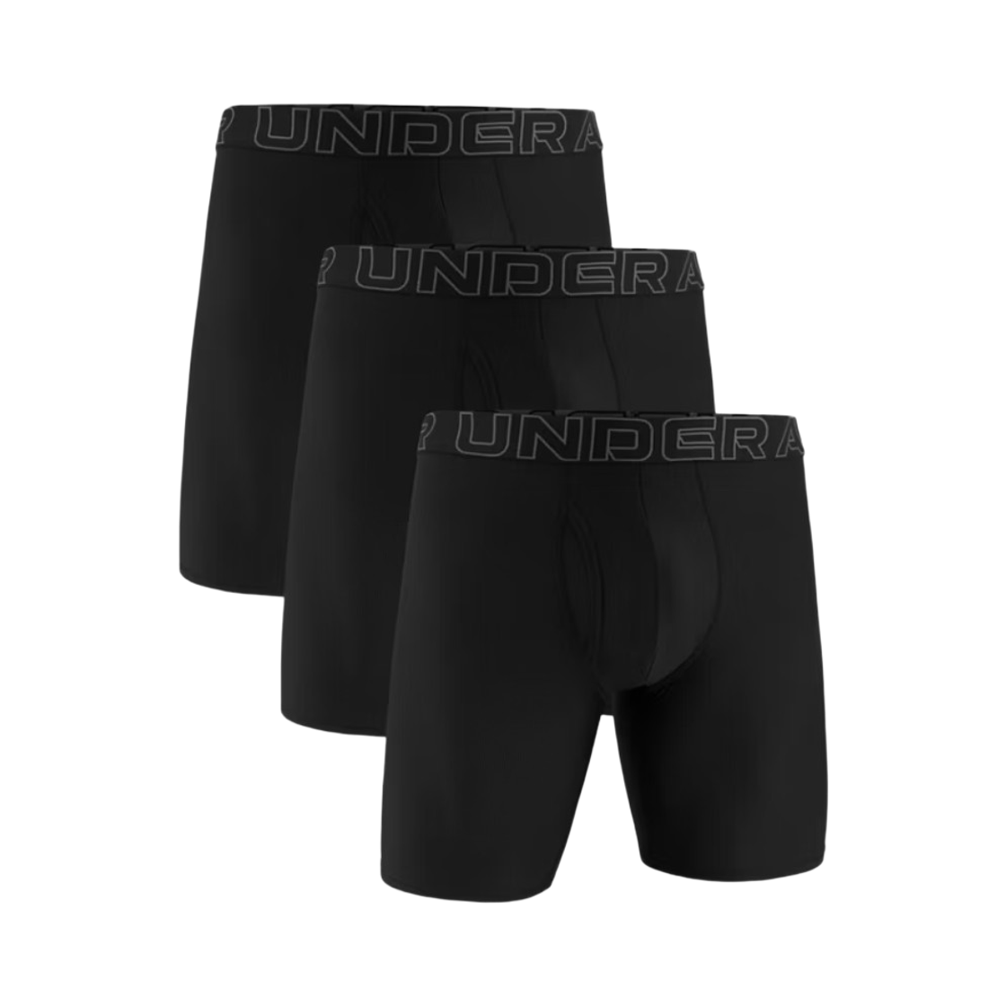 언더아머 UA 퍼포먼스 테크 메쉬 9인치 박서조크 블랙 캐슬락 (3개입)(Under Armour UA Performance Tech Mesh 9 Inch Boxerjock Black Castlerock (3 Pack))