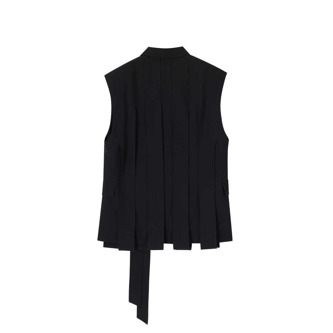 (W) 송지오 컬렉션 라인베일 슬리브리스 블레이저 블랙((W) SONGZIO COLLECTION Lineveil Sleeveless Blazer Black) - 2