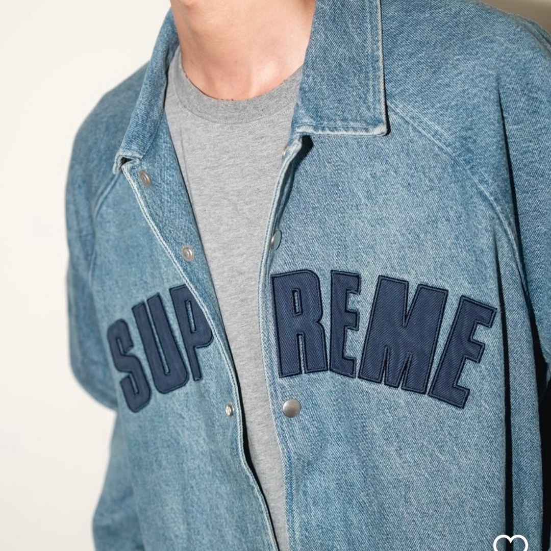 Supreme Arc Denim Coaches Jacket Washed Indigo - 25SS 착용 스타일 - 5