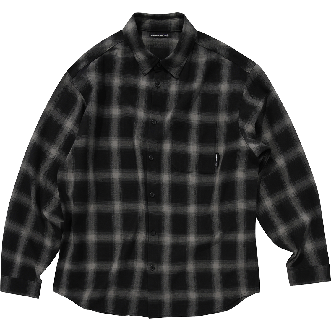 록히드마틴 체크 패턴 셔츠 그레이