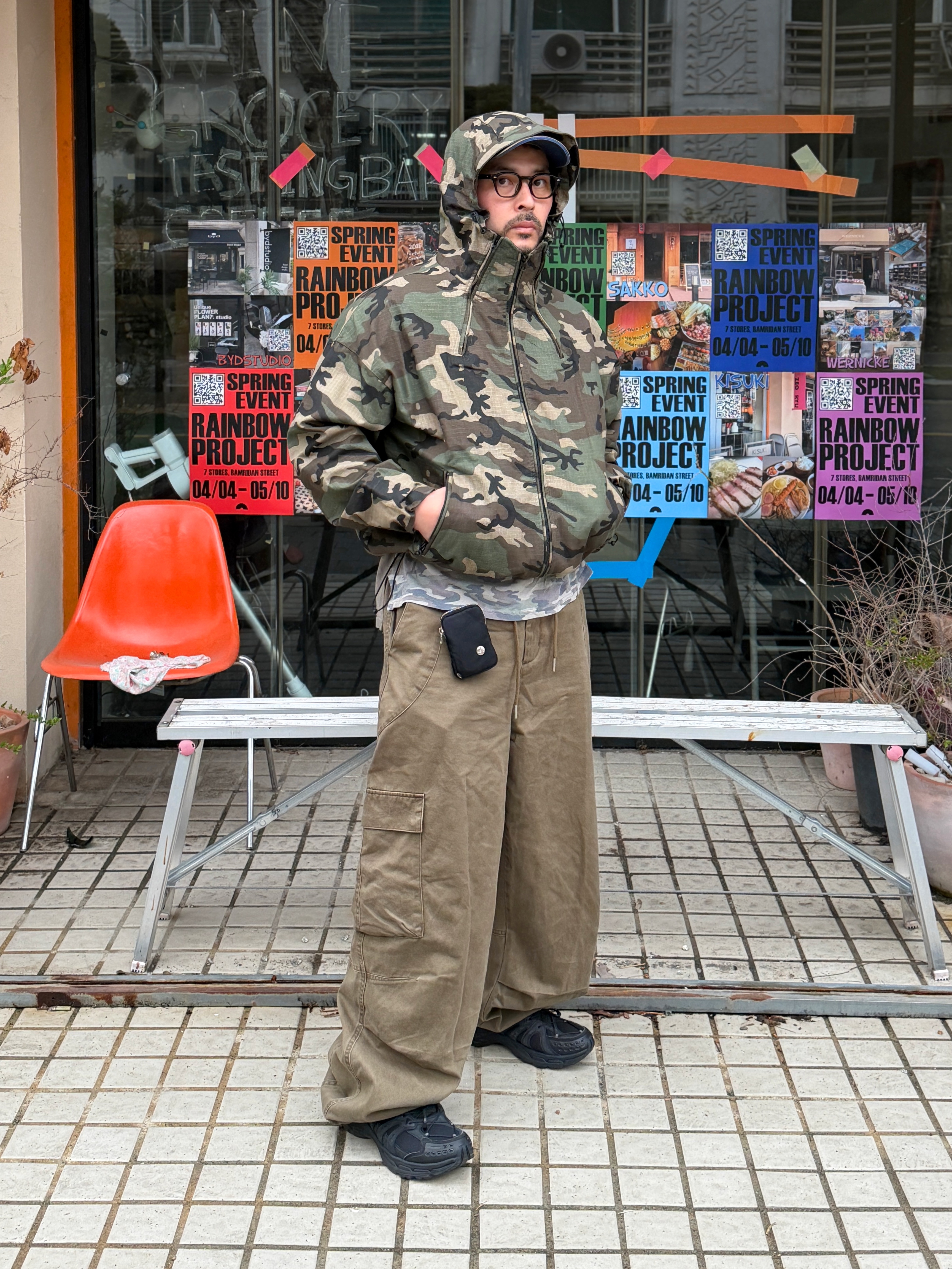 noun Washed Cargo Pants Khaki, K-SWISS M KONEJO S BK 착용 스타일 - 2