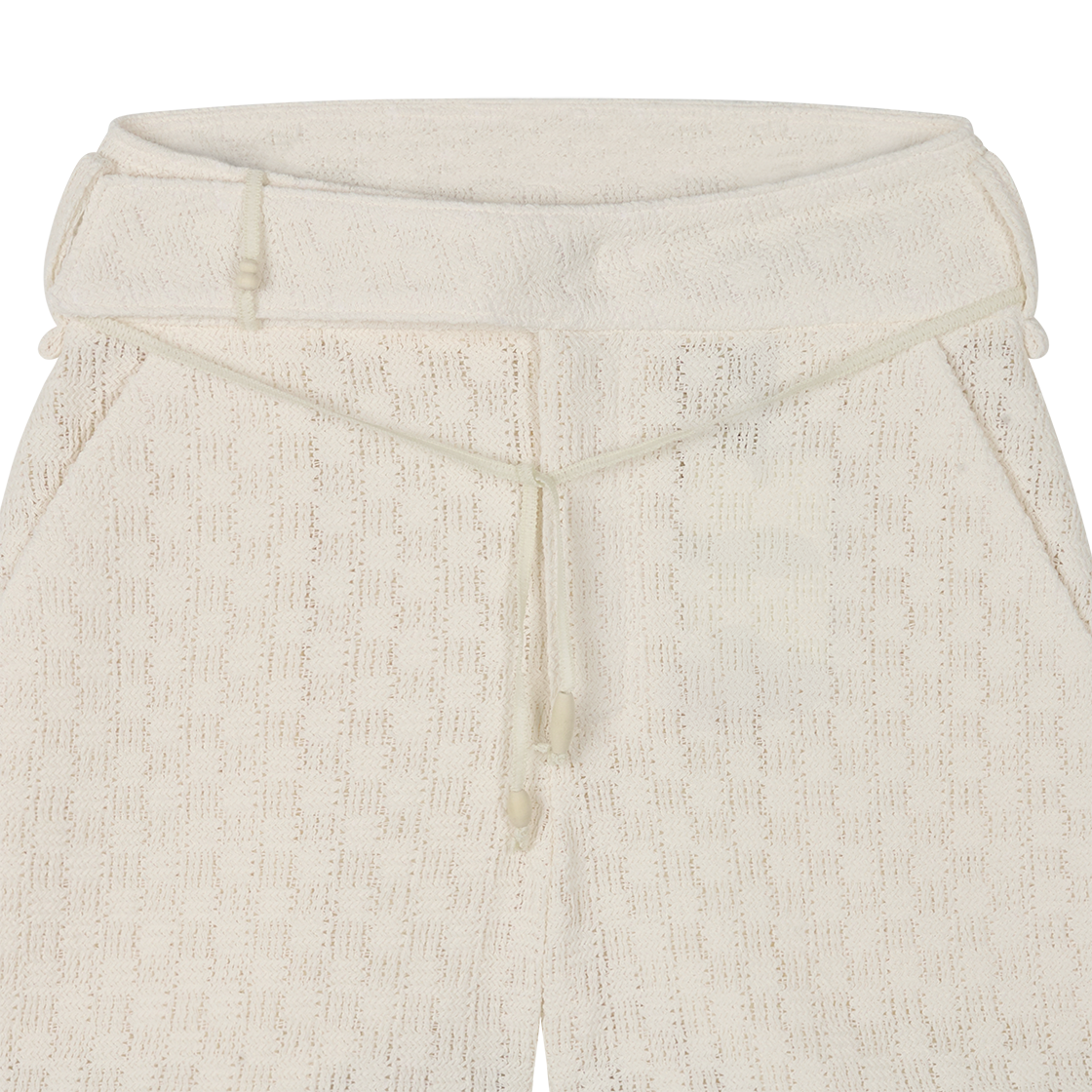 영 앤 생 우먼 사이드 웨이스트 화이트 코드 니트 쇼츠 화이트 - 26SS(Young N Sang Women Side Waist White Cord Knit Shorts White - 26SS) - 3
