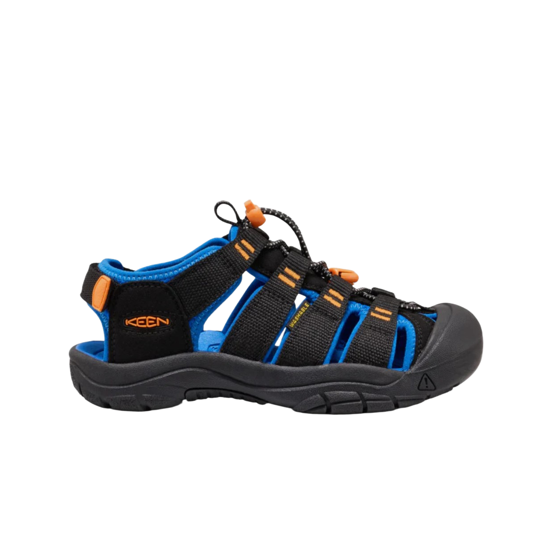 1032201 (Kids) Keen Newport Boundless Sandal Black Precious Blue