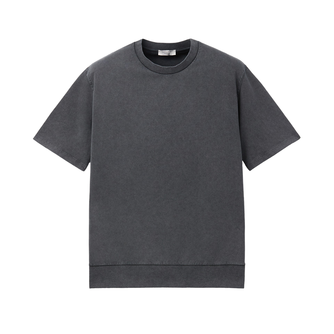 시리즈 울 앤 코 셋업 빈티지 다이드 티 차콜(SERIES Wool And Co Set-Up Vintage Dyed T-Shirt Charcoal)
