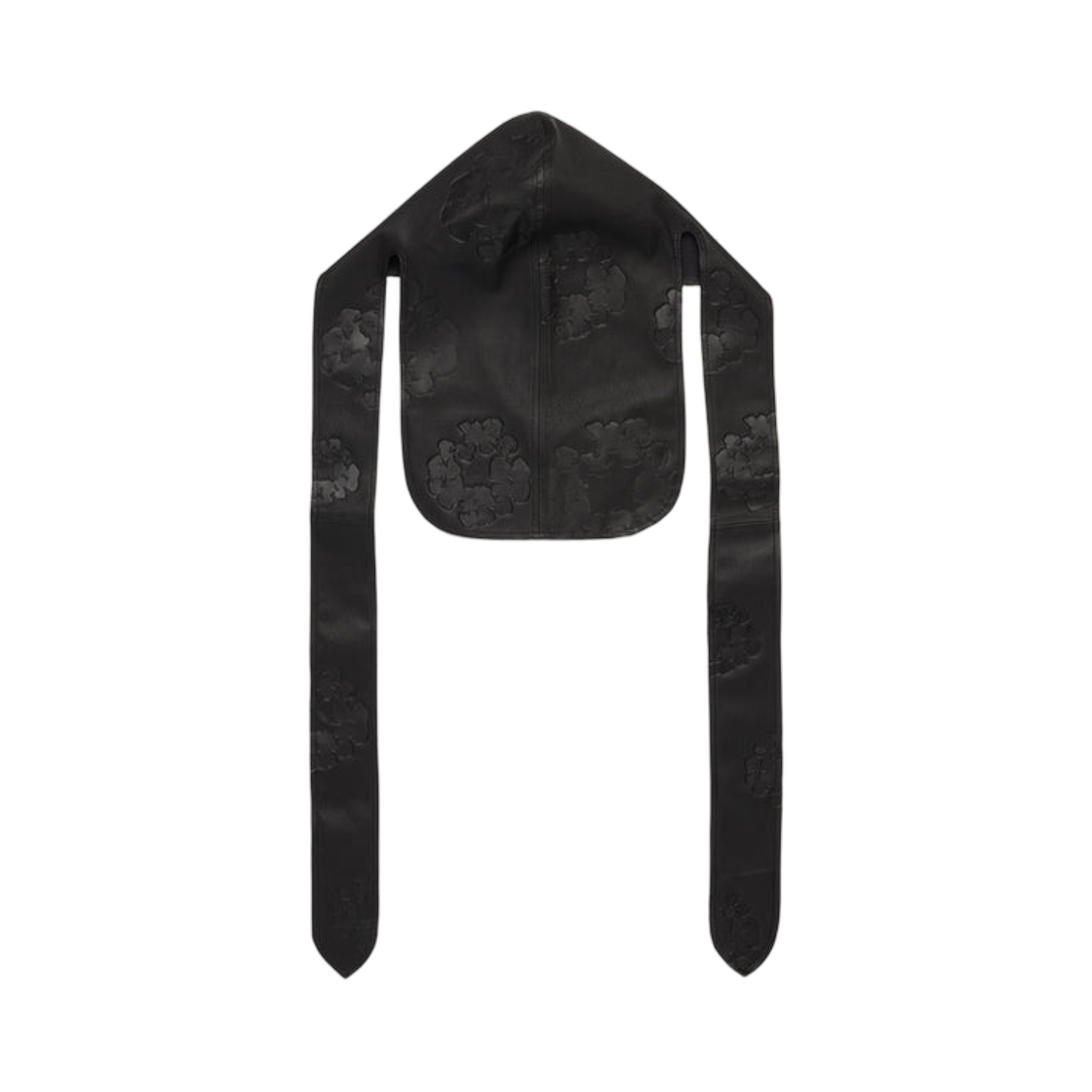 데님 티어스 코튼 리쓰 레더 듀랙 블랙(Denim Tears Cotton Wreath Leather Durag Black)